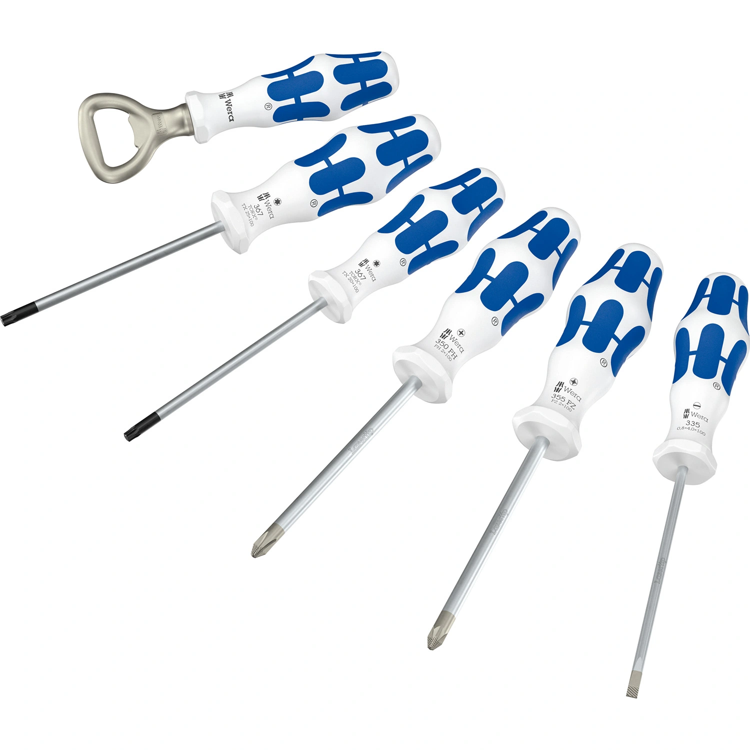 Wera 05200216001 6-delige Kraftform Schroevendraaierset Lasertip Special Edition Delfts Blauw - PH/PZ/TX/SL