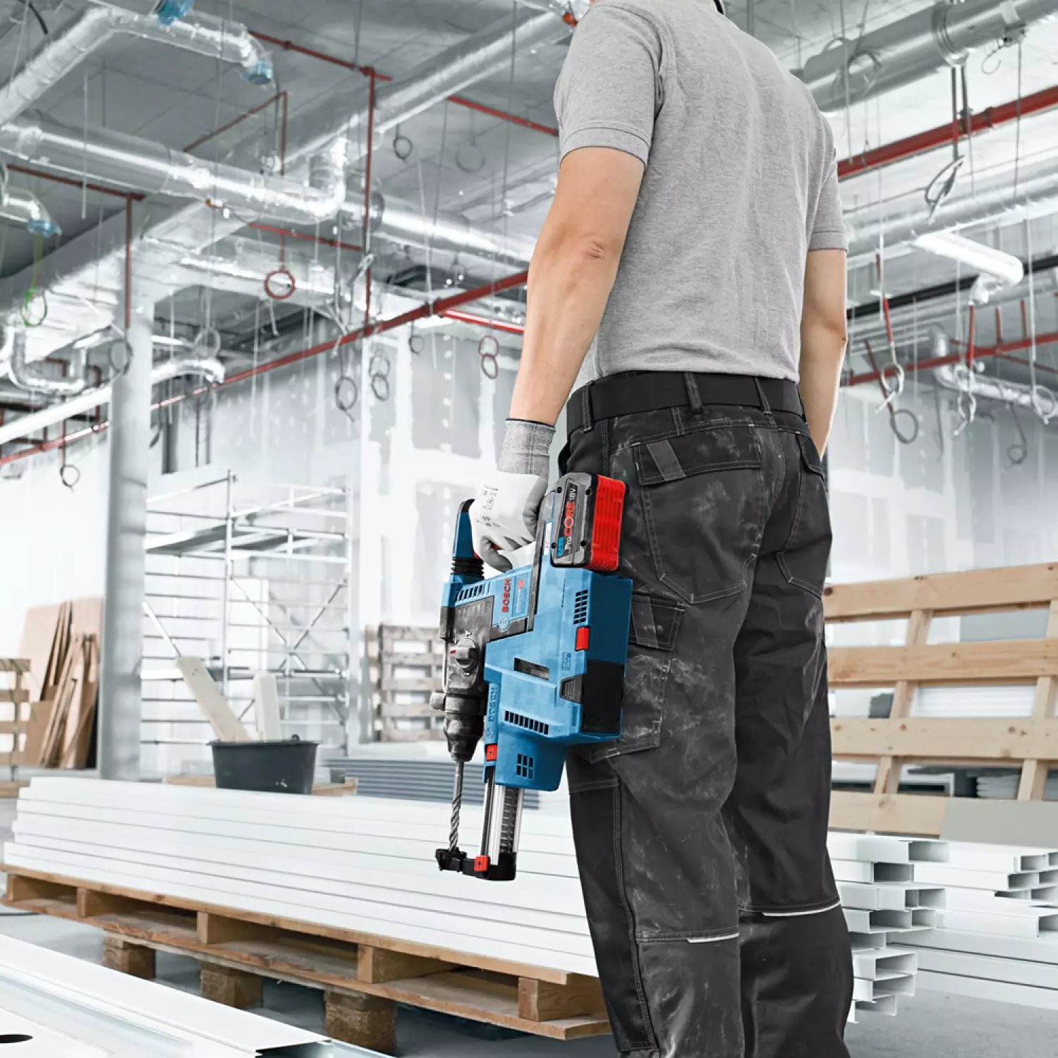 Bosch GBH 18V-26 F 18V Li-Ion accu SDS-plus combihamer set (2x 5.5Ah accu) incl. GDE 18V-16 afzuigsysteem in L-Boxx - 2,6J - koolborstelloos-image