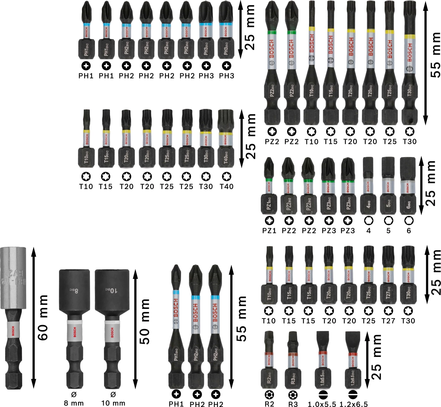 Bosch 2608521U89 Jeu de 50 embouts de vissage à chocs PRO-image