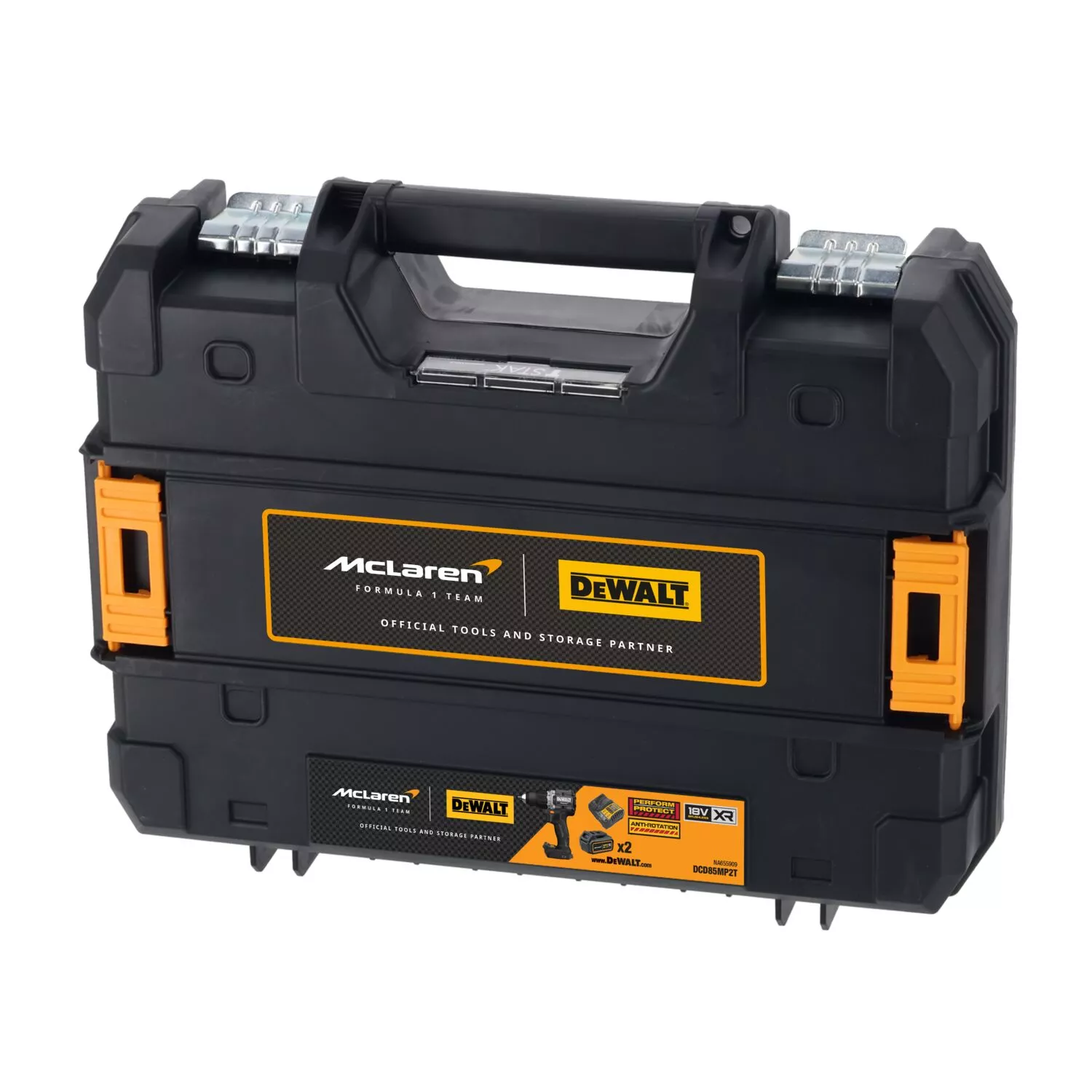DeWALT DCD85MP2T Ensemble marteau perforateur/visseuse sans fil McLaren 18 V Li-ion (2 batteries 5,0 Ah) dans TSTAK-image