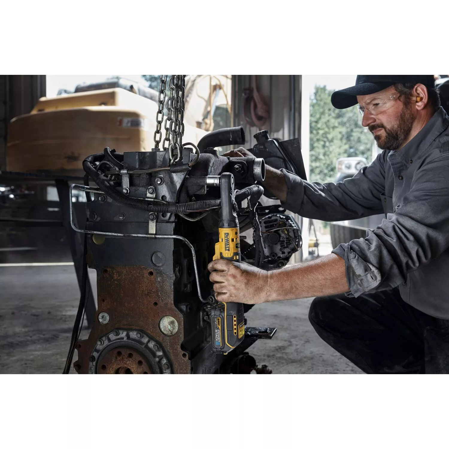 DeWALT DCF510E2G-QW 18V Li-ion accu haakse ratelsleutel set (1x 1.7Ah accu) in inlay - 3/8'' & 1/2''-image