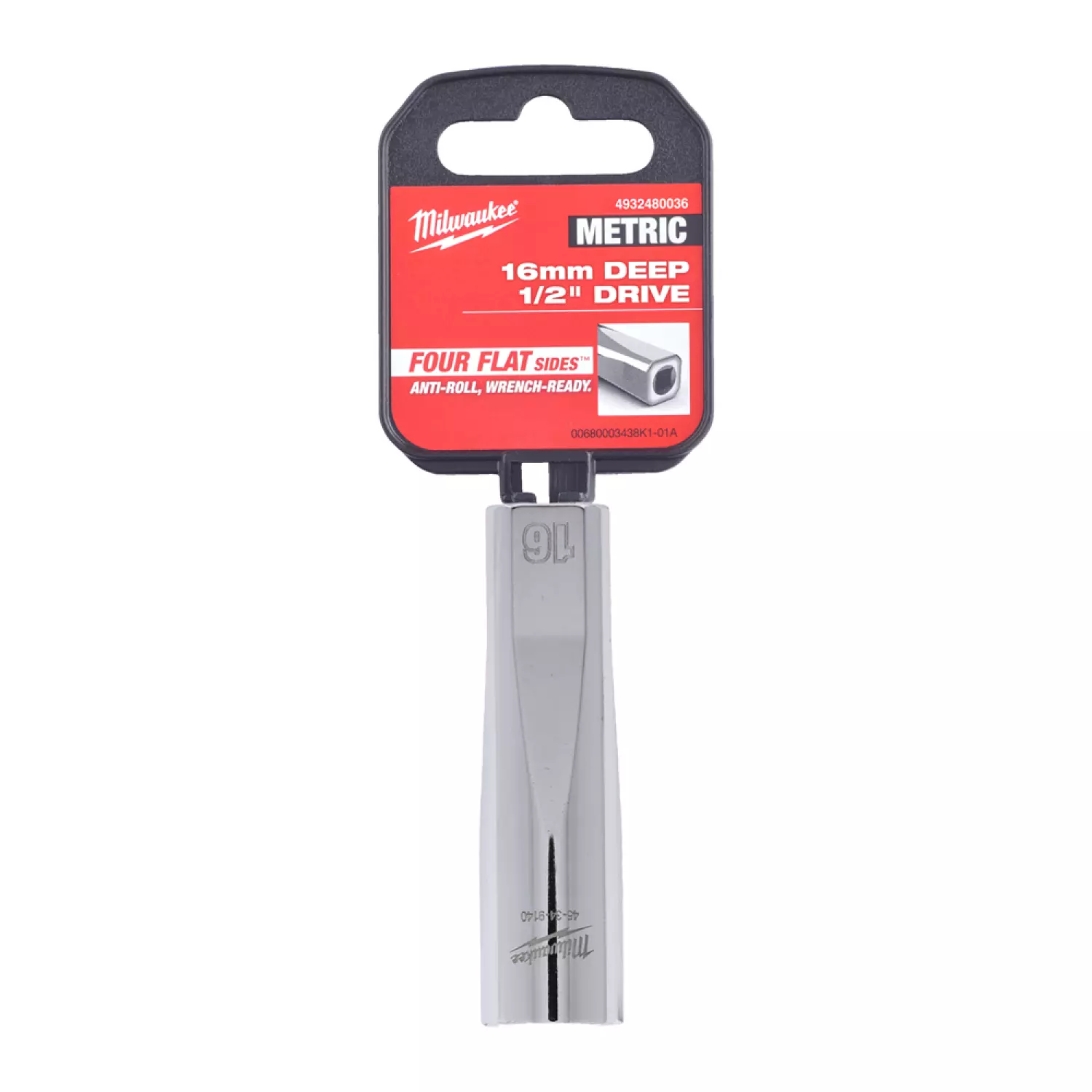 Milwaukee 4932480036 Dop - 1/2" FOUR FLAT™ lang - 16mm-image