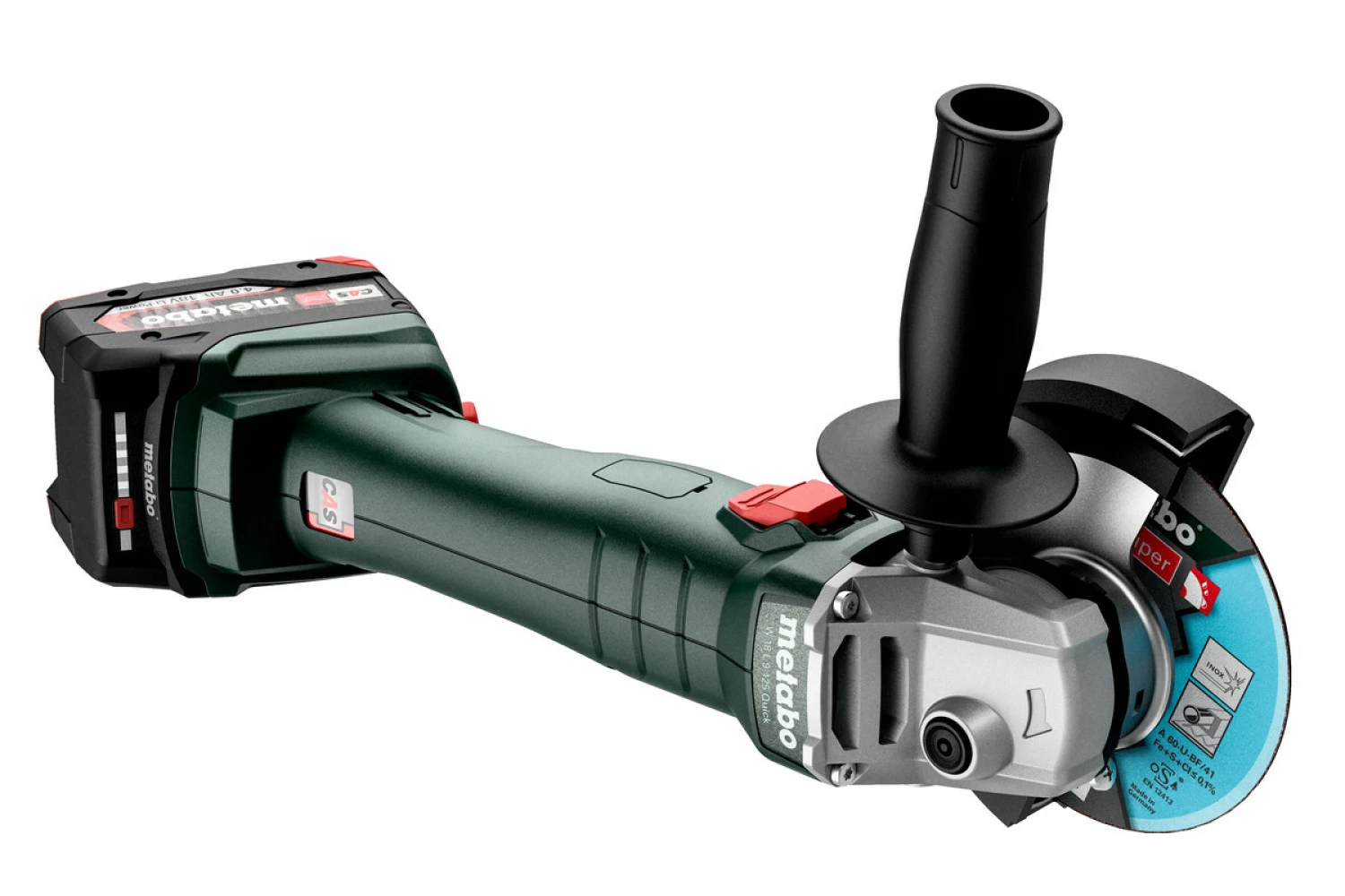 Metabo W 18 L 9-125 18V Li-ion accu haakse slijper body in metaBOX - 125 mm-image