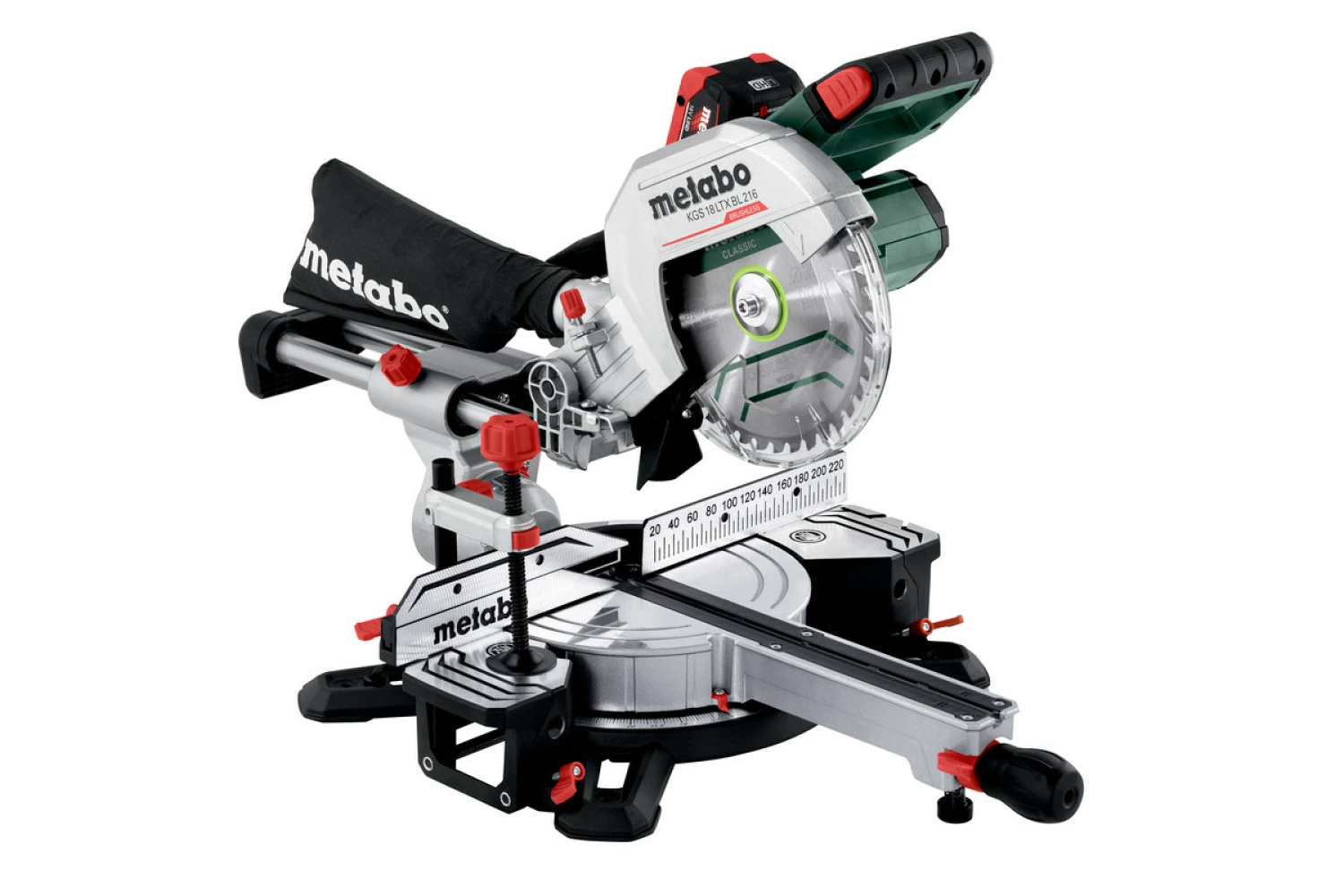 Metabo KGS 18 LTX BL 216 LiHD Accu afkortzaag set (2x 8Ah) - 216 x 30 mm-image