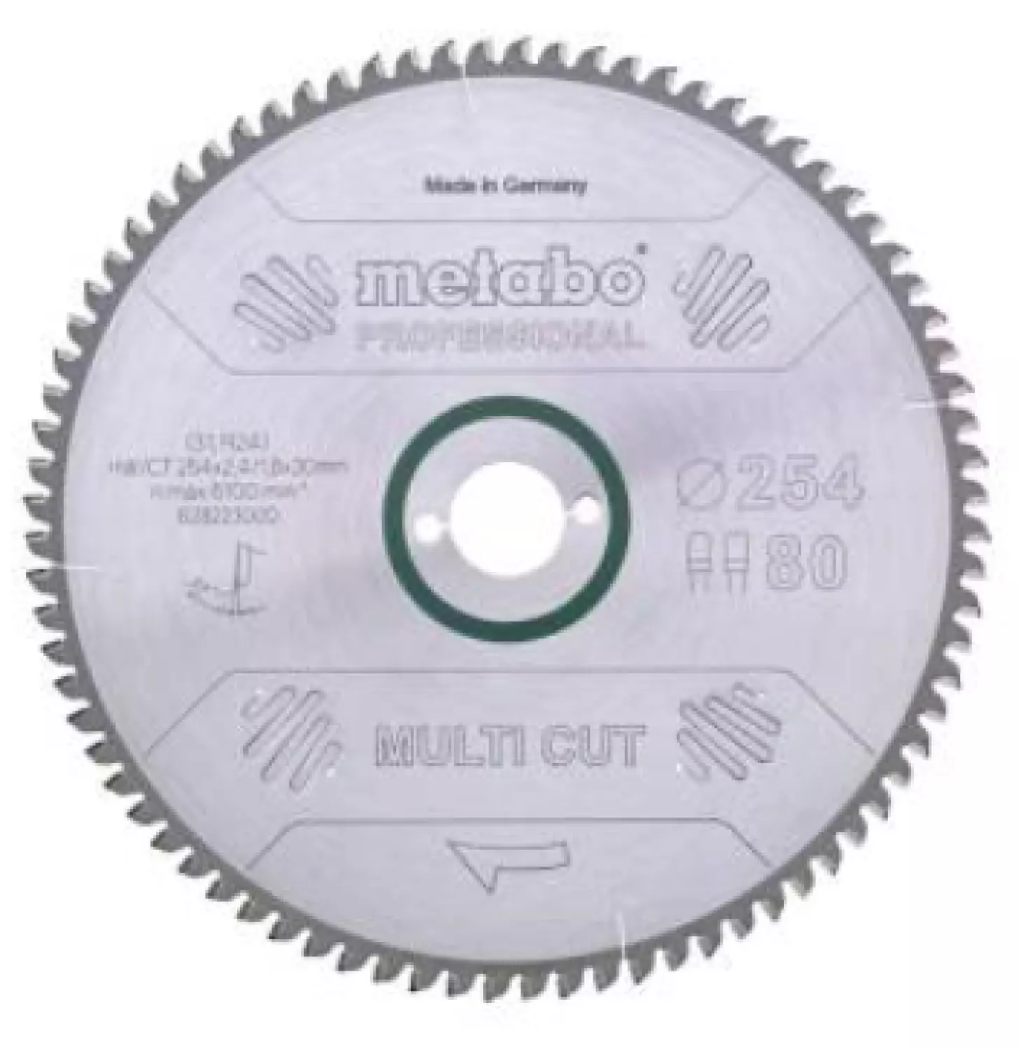 Metabo 628223000 HW/CT Lame scie circulaire - 80D - 254mm-image