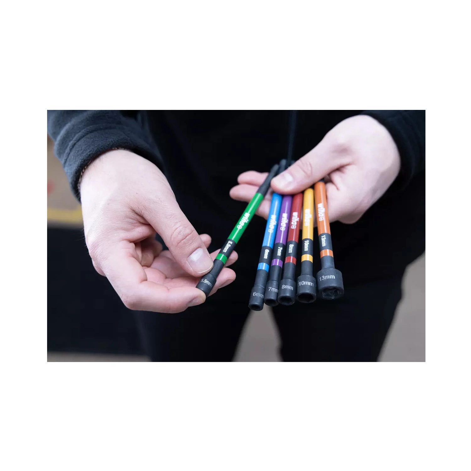 Wiha 47035 Jeu de 6 embouts à douille - 150 mm - 1/4'' - 5,5-13 mm-image