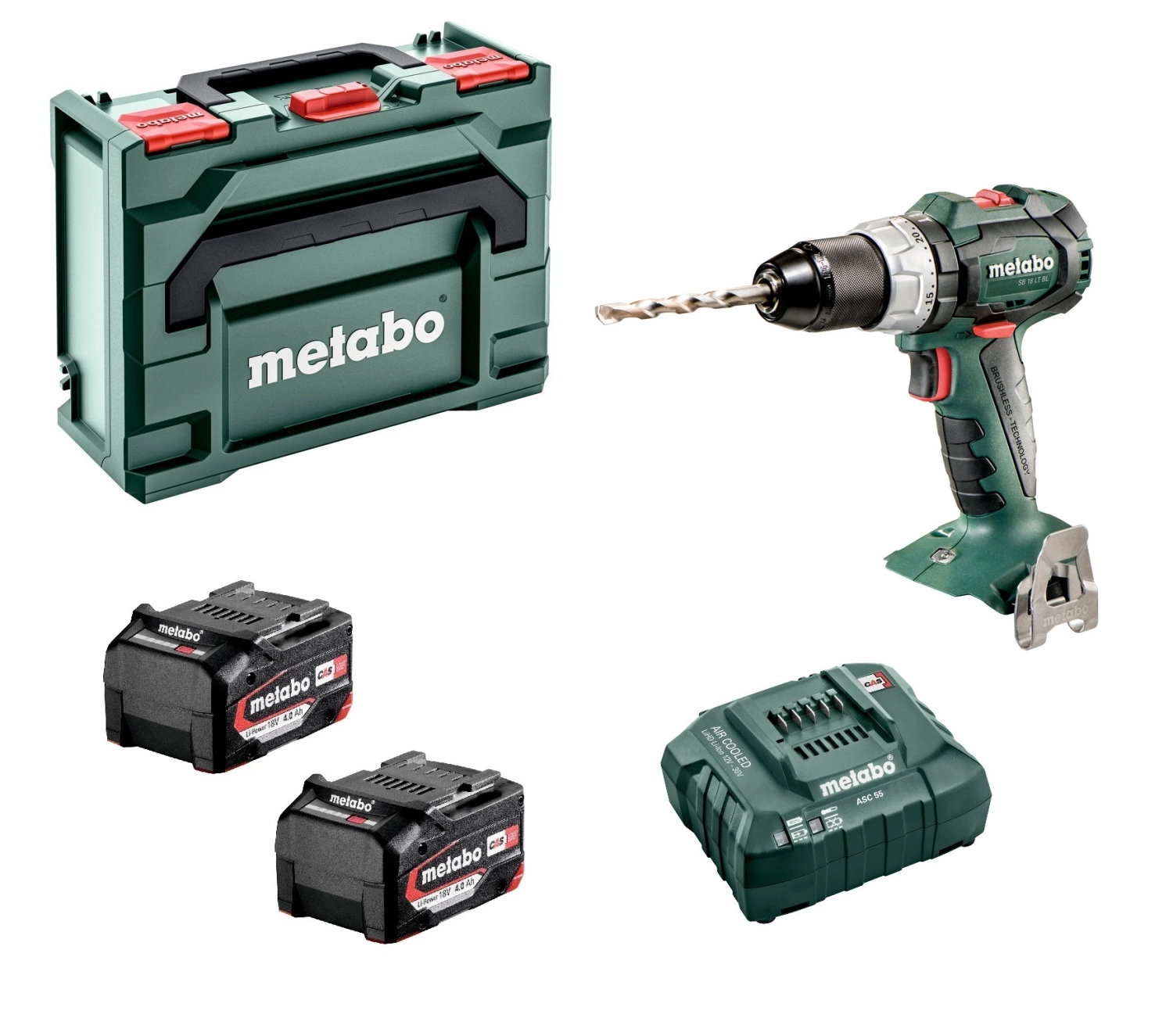 Metabo SB 18 LT BL 18V accu klopboor-/schroefmachine set (2x Li-Power 4,0Ah accu) in metaBox - koolborstelloos-image