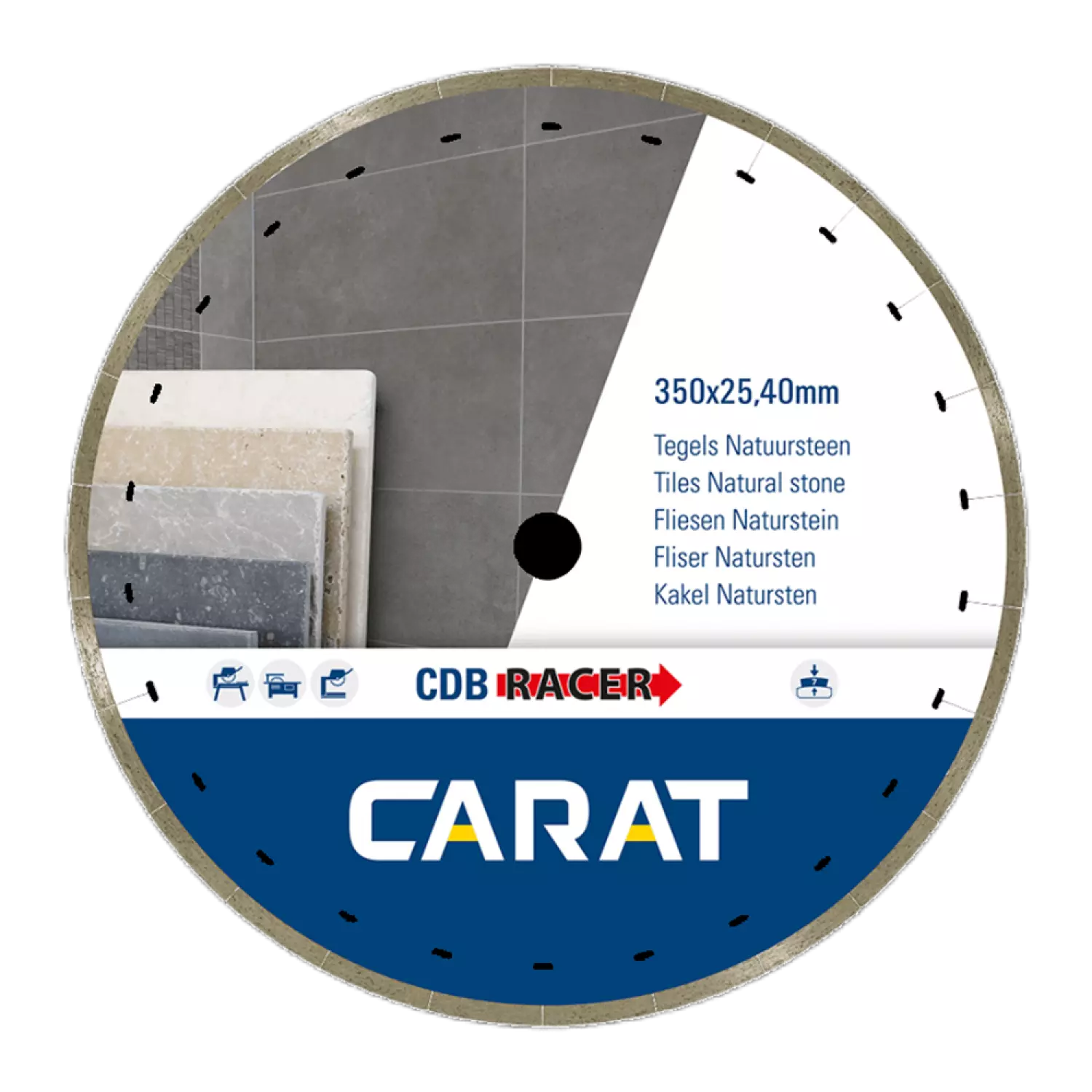 Carat CDBM350400 Racer Diamantzaagblad - 350 x 25,4mm - Tegels/Natuursteen-image