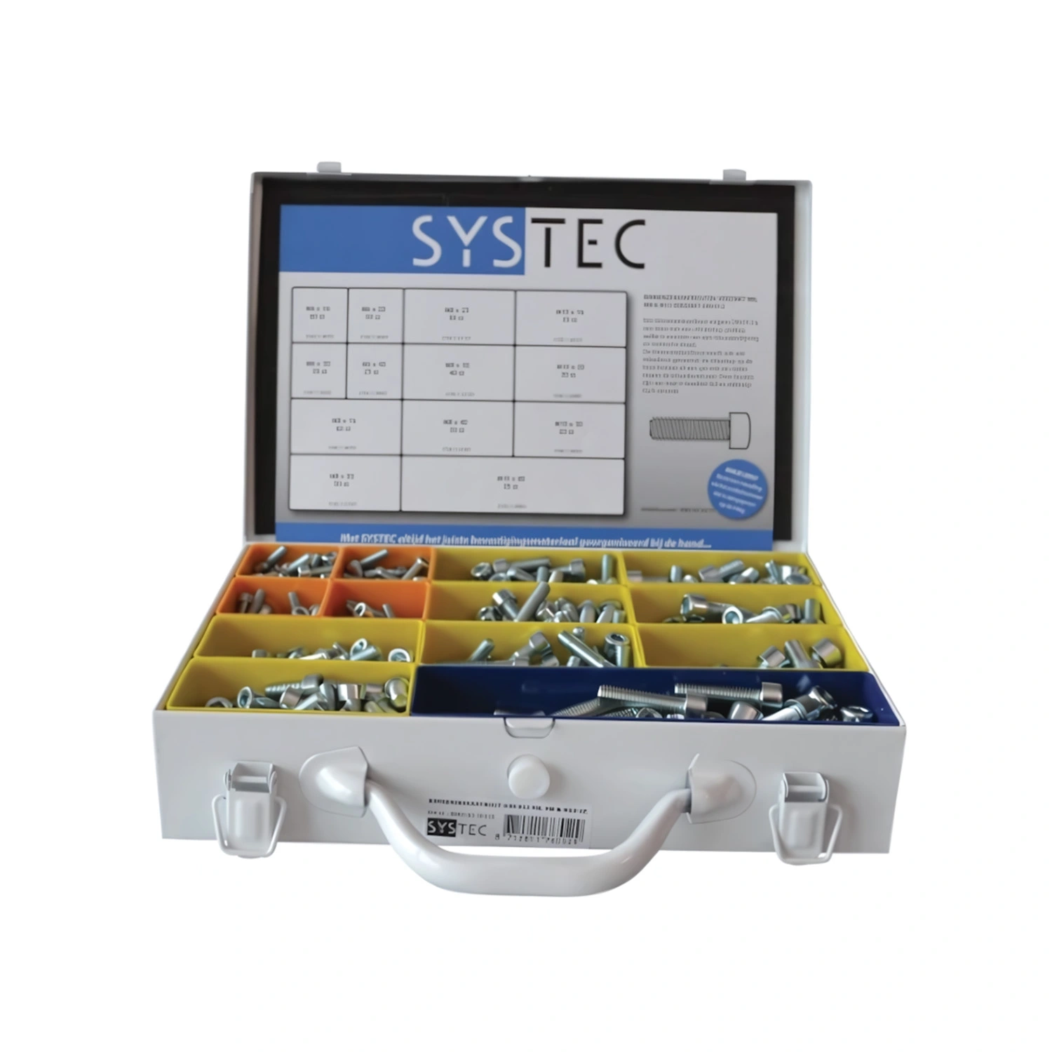 Systec Stalen assoritmentskoffer met binnenzeskantbouten - M6/M8/M10 (525st)