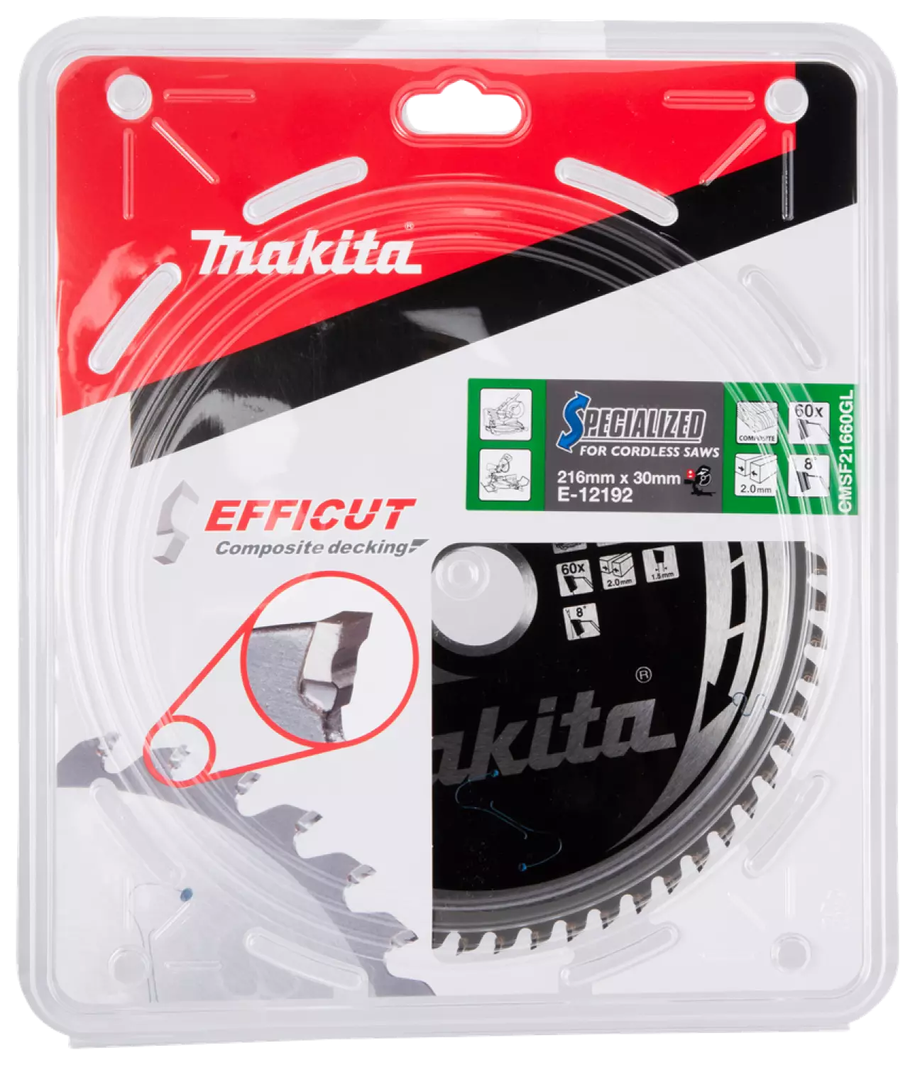 Makita E-12192 Efficut Cirkelzaagblad WPC - 216x30x2,0mm 60T-image