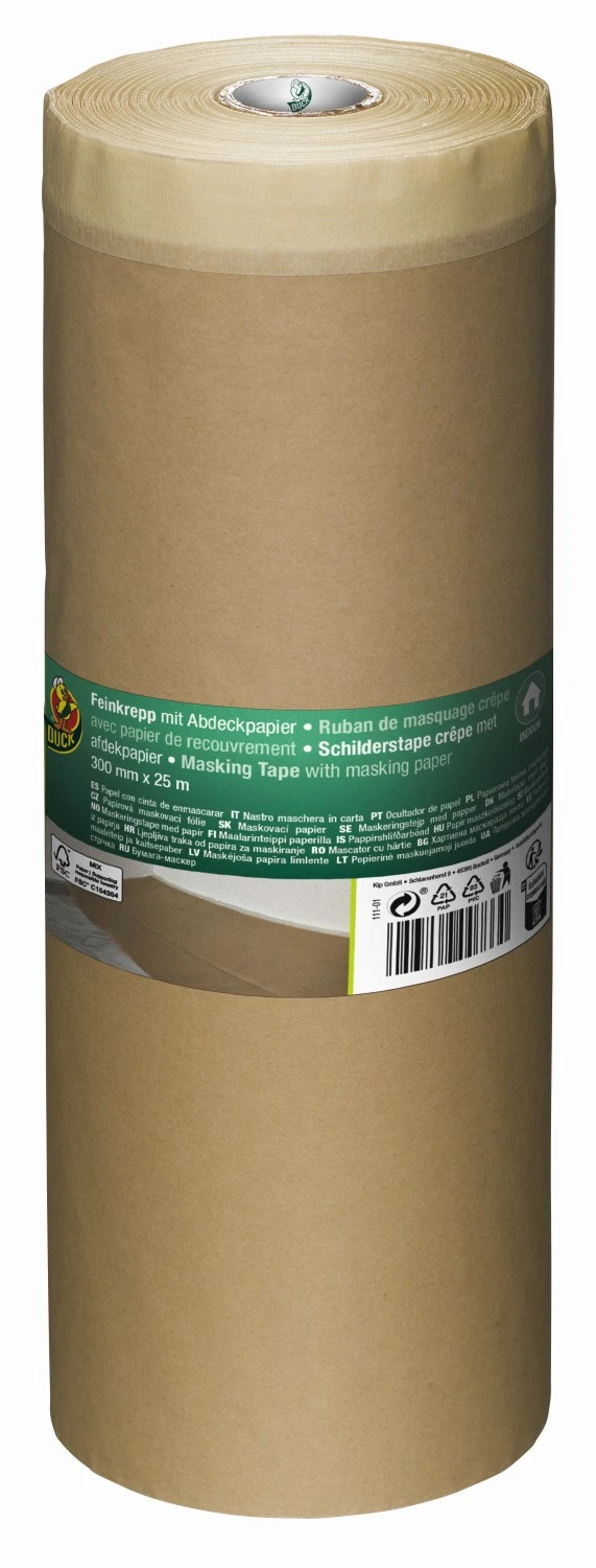 Duck Tape 111-01 Masking Tape met afdekpapier - 300mm x 25m