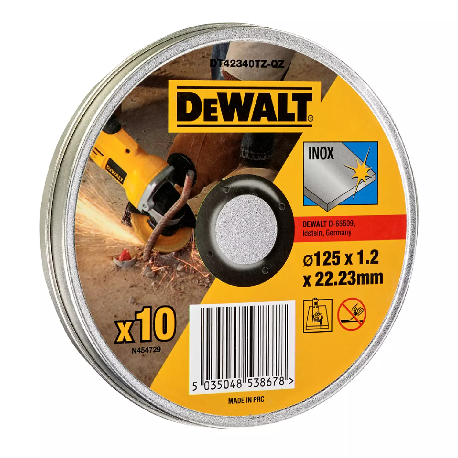 DeWALT DT42340TZ Doorslijpschijf in blik - 125 x 22,23 x 1,2mm - inox (10st)-image