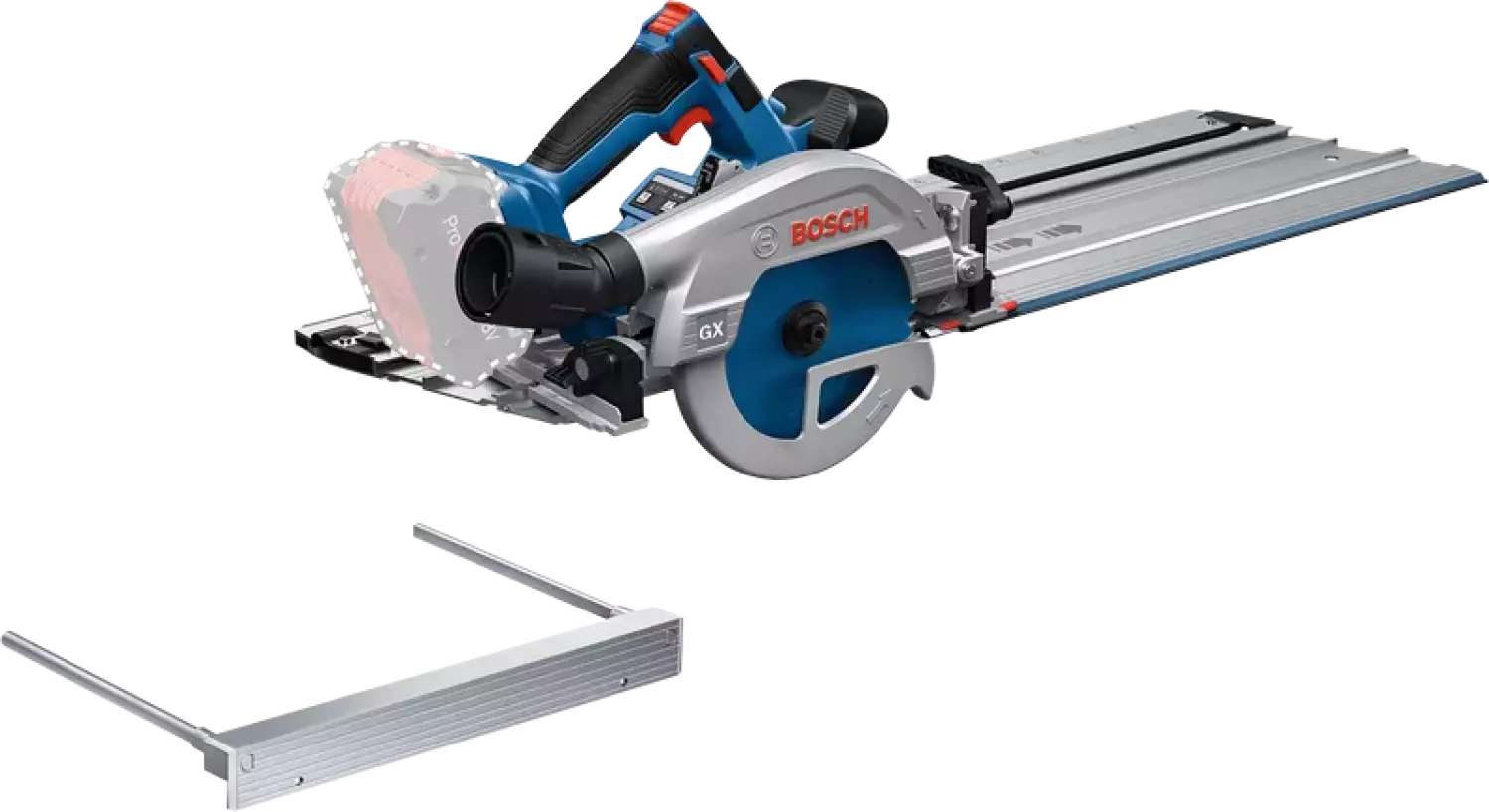 Bosch GKS 18V-57-2 GX 18V accu Cirkelzaag body inclusief FSN X 440 geleiderail - 165mm-image