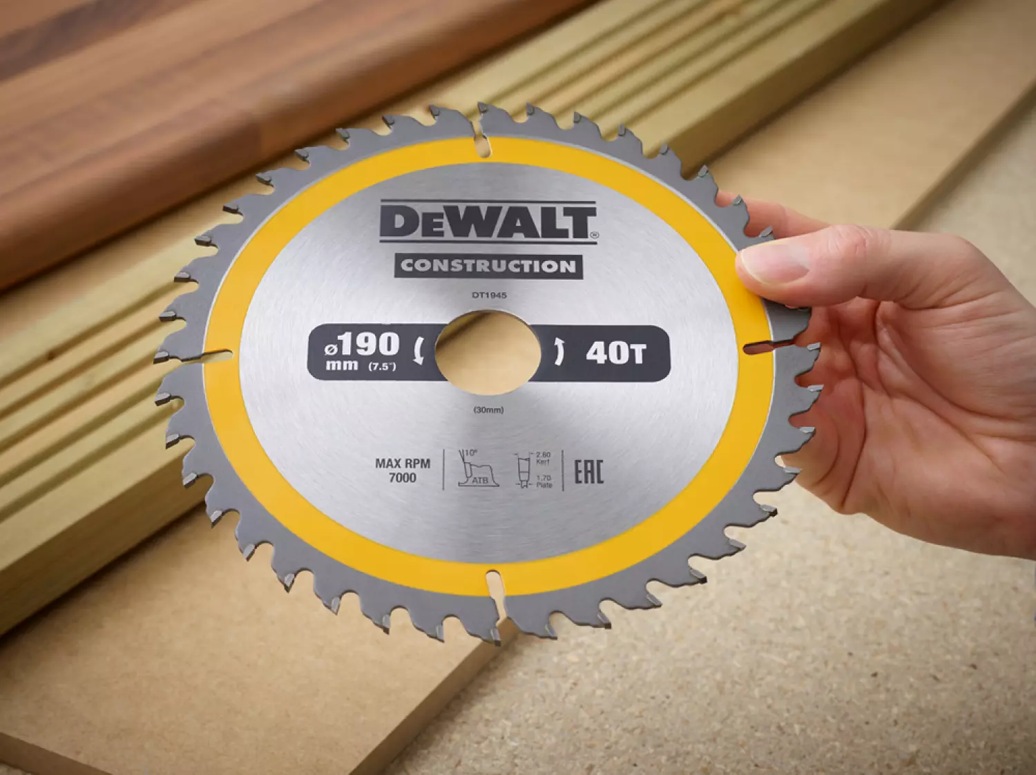 DeWALT DT1945 Circular Saw Blade - 190 x 30 x 40T - Bois et métal non ferreux-image