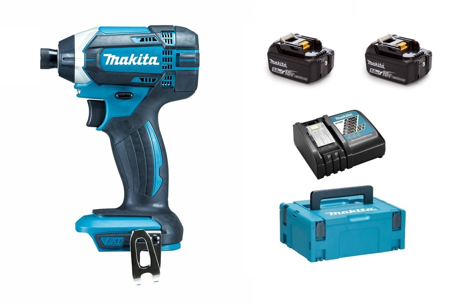 Makita DTD152RTJ Visseuse à percussion sans-fil - 18V Li-ion - 2 batteries 5,0 ah - MAKPAC-image