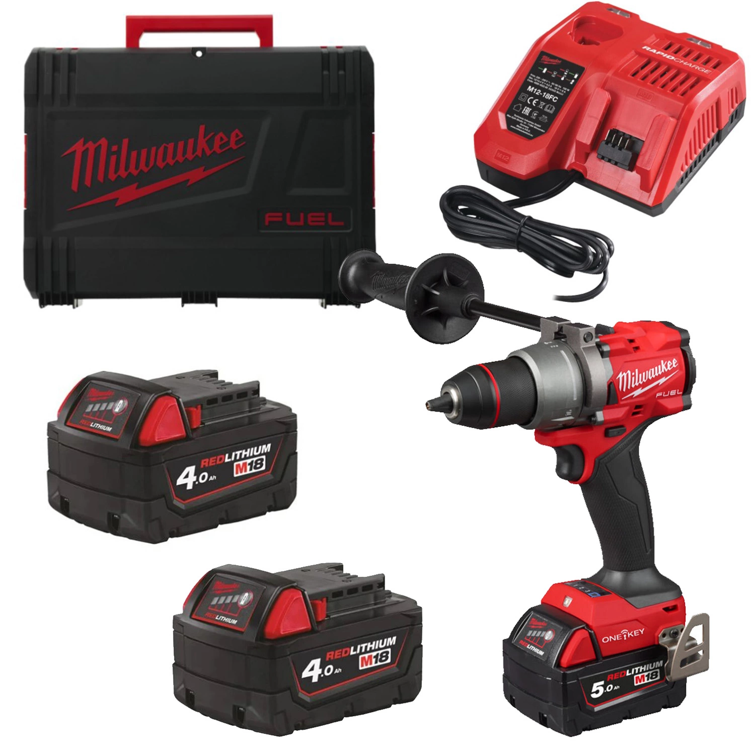 Milwaukee M18 ONEDD3-502X 18V Li-ion Visseuse sans fil (2x batterie 5Ah) en HD Box - 158Nm-image