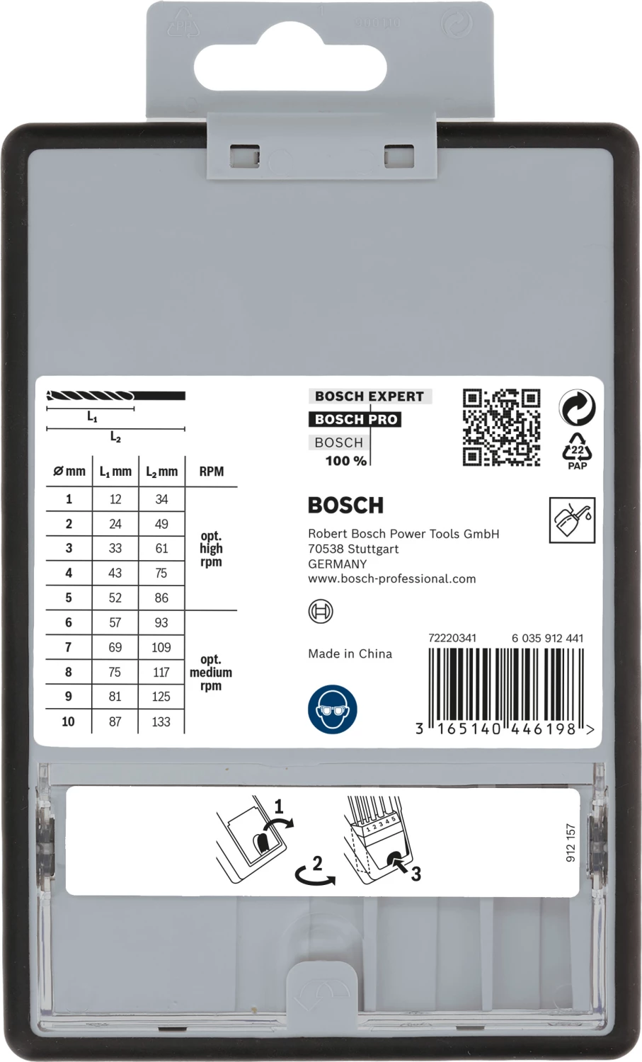 Bosch 2607010535 - Set 10 pièces foret à métaux Robust Line HSS-G 135° 1; 2; 3; 4; 5; 6; 7; 8; 9; 10 mm-image