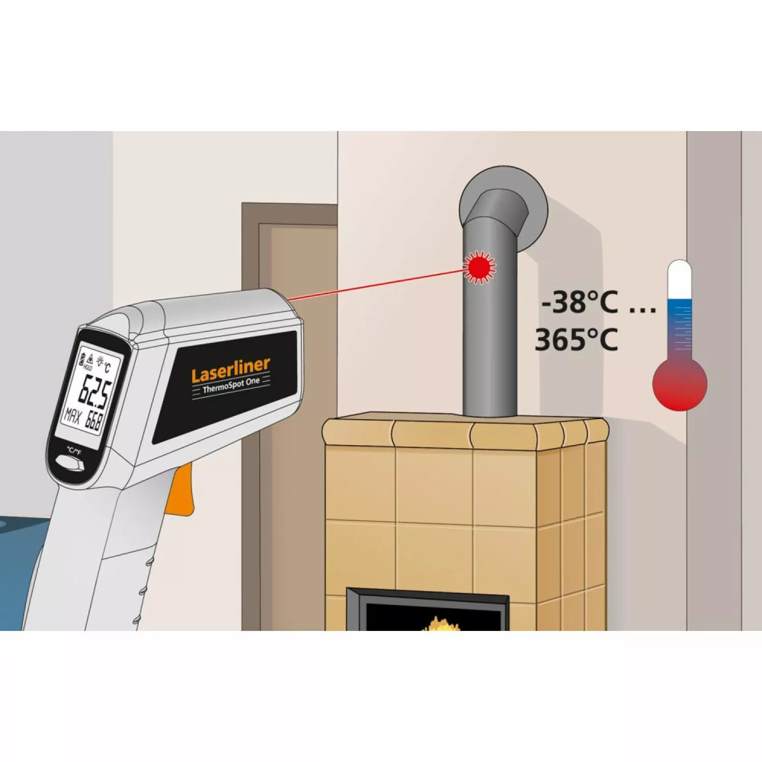 Laserliner ThermoSpot One Infrarood Thermometer met laser - bereik -38°C t/m 365°C-image