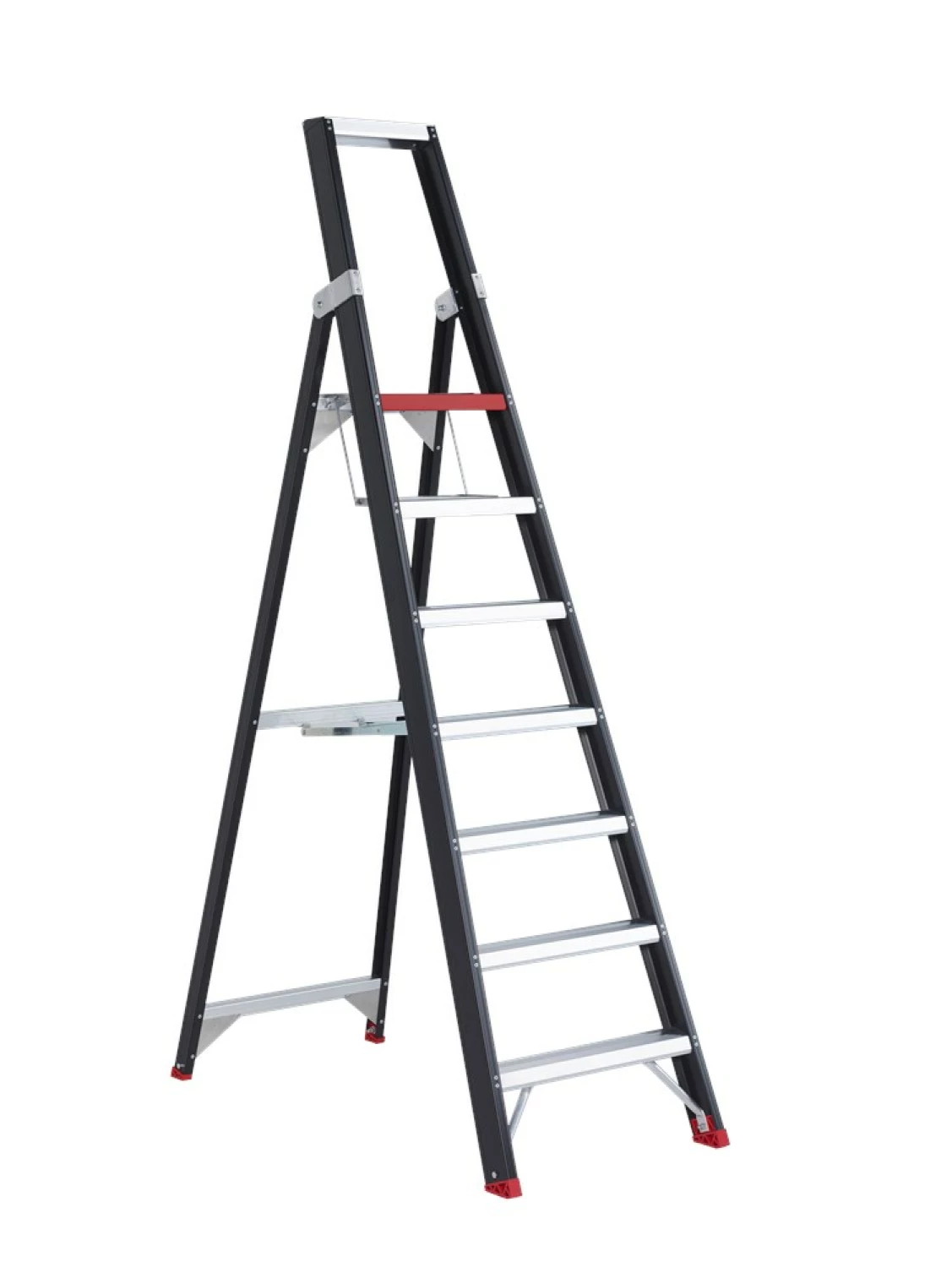 Altrex Taurus TGB 7 Trap - Enkel - Aluminium met coating - 7 treden - max. werkhoogte 3,65m-image