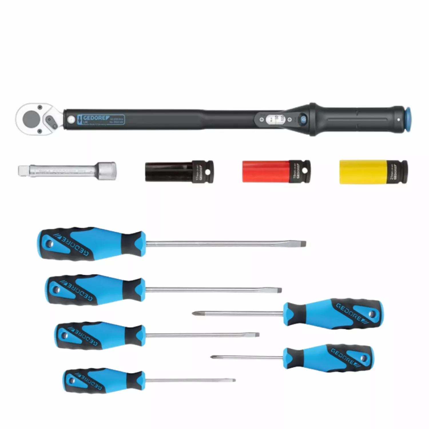 Gedore 3550 UK LS4 5-delige Omschakelbare momentsleutelset + 6-delige Schroevendraaierset-image