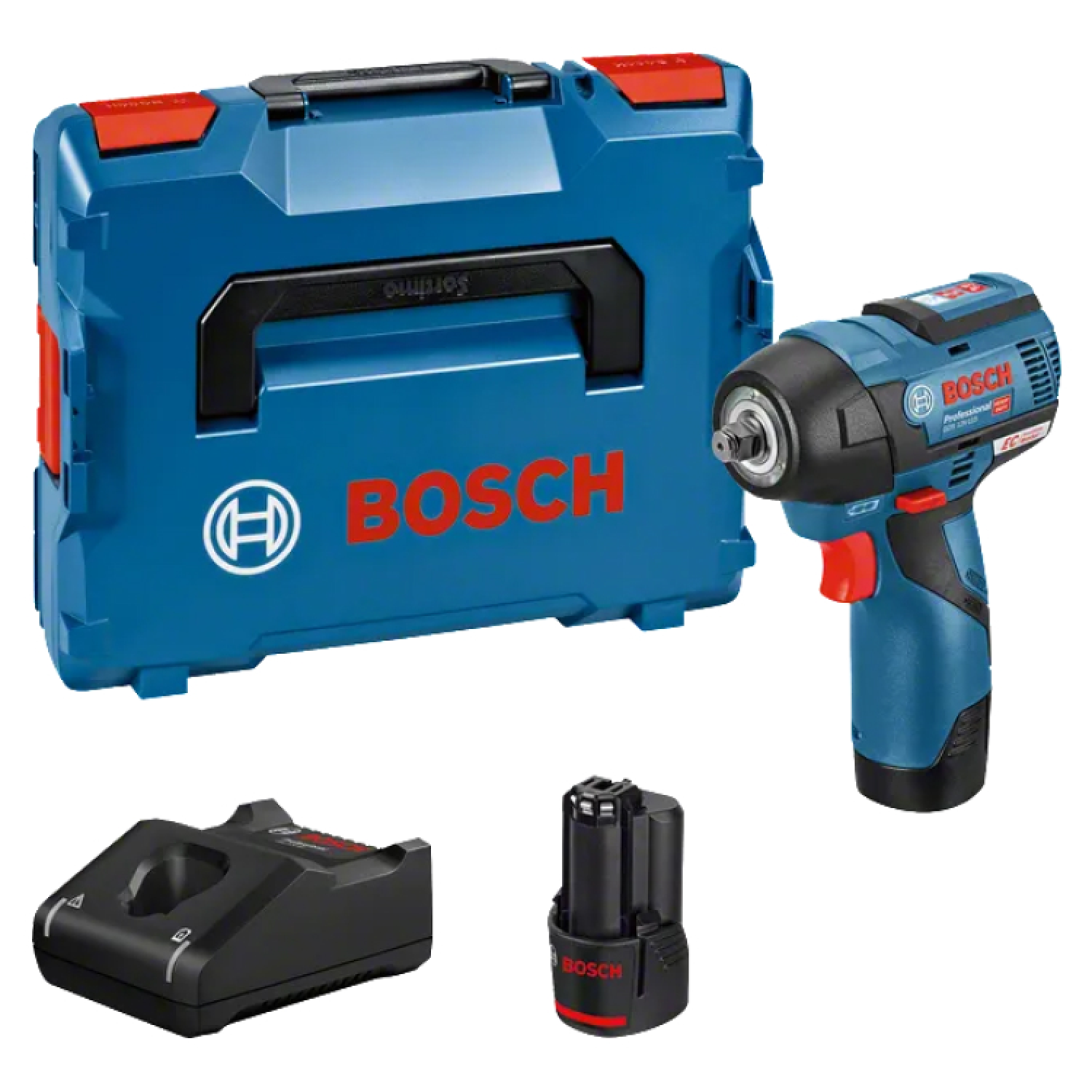 Bosch GDS 12V-115 12V Li-ion accu draaislagmoeraanzetter set (2x 3.0Ah accu) in L-Boxx - 115Nm - 3/8" - koolborstelloos-image