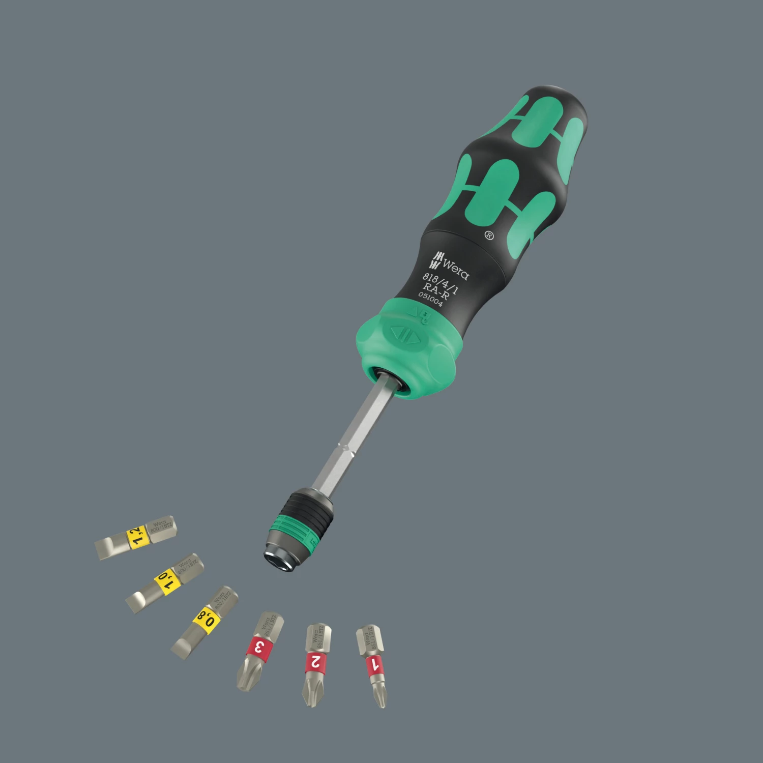Wera 05051513001 Kraftform Kompakt 20 RA-R Bitschroevendraaier - 6 in 1 multi-bit - met ratelfunctie-image