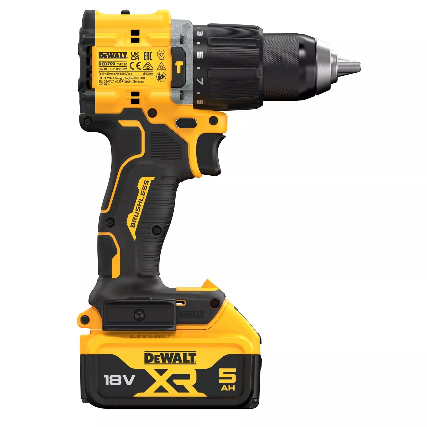 DeWALT DCD799P2T 18V Li-ion accu klopboor-/schroefmachine set (2x 5.0Ah accu) in TSTAK-image