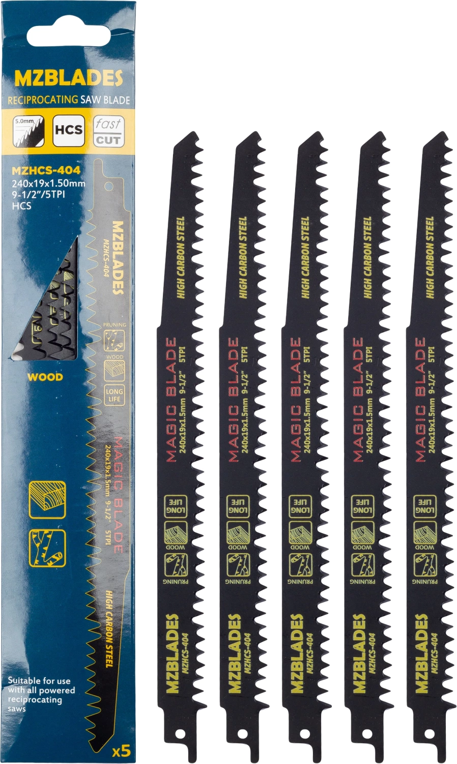 Multizaag MZHCS-404 Reciprozaagblad Hout - 5 stuks-image