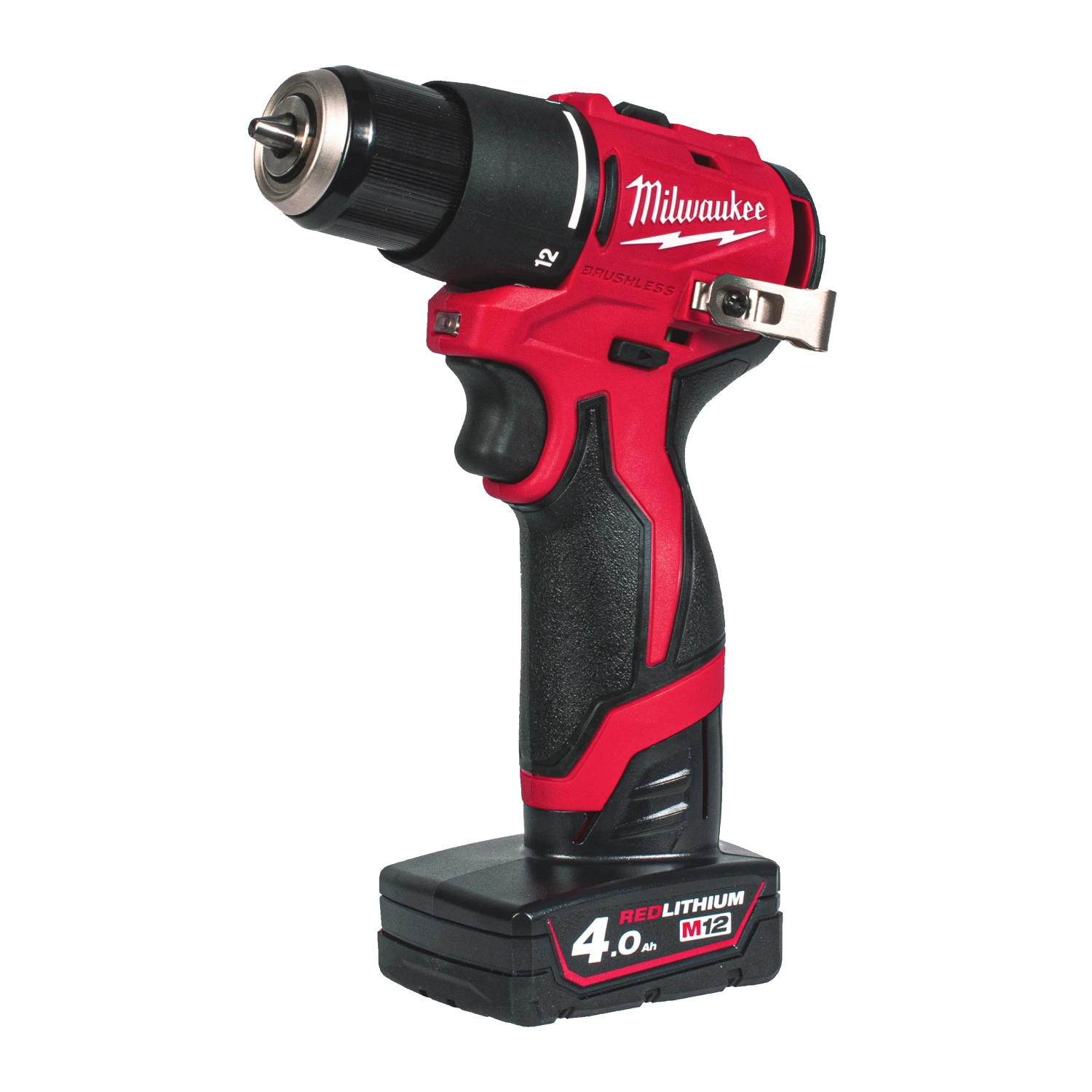 Milwaukee M12 BLPDRC-402C 12V Li-ion perceuse à percussion/visseuse avec batteries (2x 4.0Ah batterie) dans une mallette-image