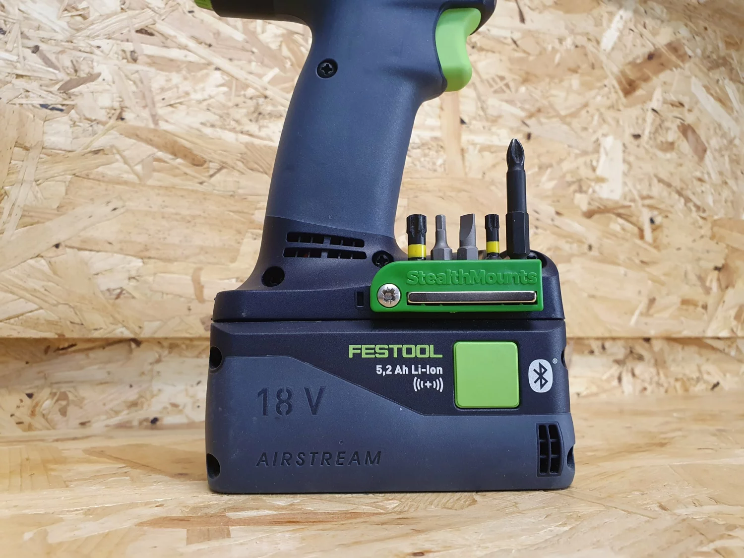 StealthMounts BH-FT-GRN-2 - Porte-embouts magnétique (2pcs) pour machines Festool - vert-image