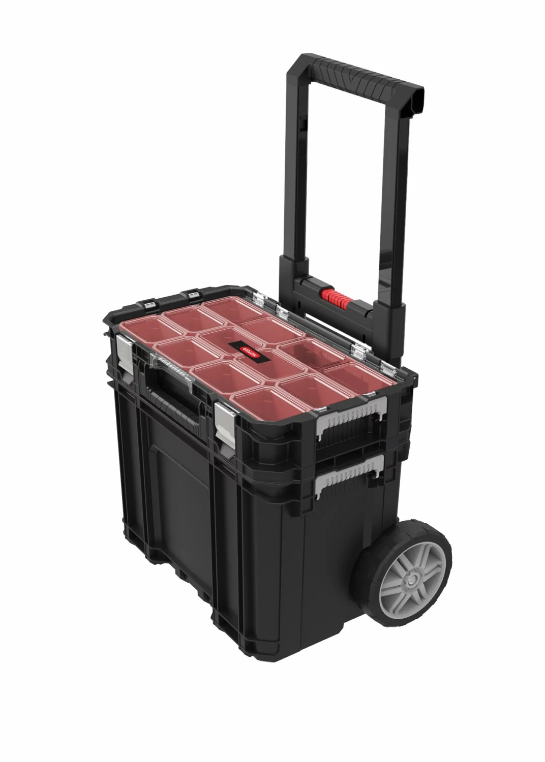 Keter 239996 Connect - Valise à outils + compartiments - noir/rouge-image