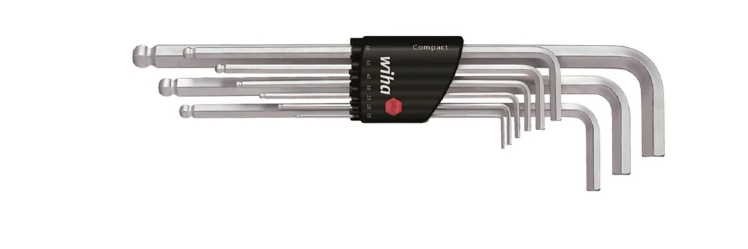 Wiha 01418 Jeu de clés mâles en étui Compact Six pans à tête sphérique - 9 pcs - chromées mat-image