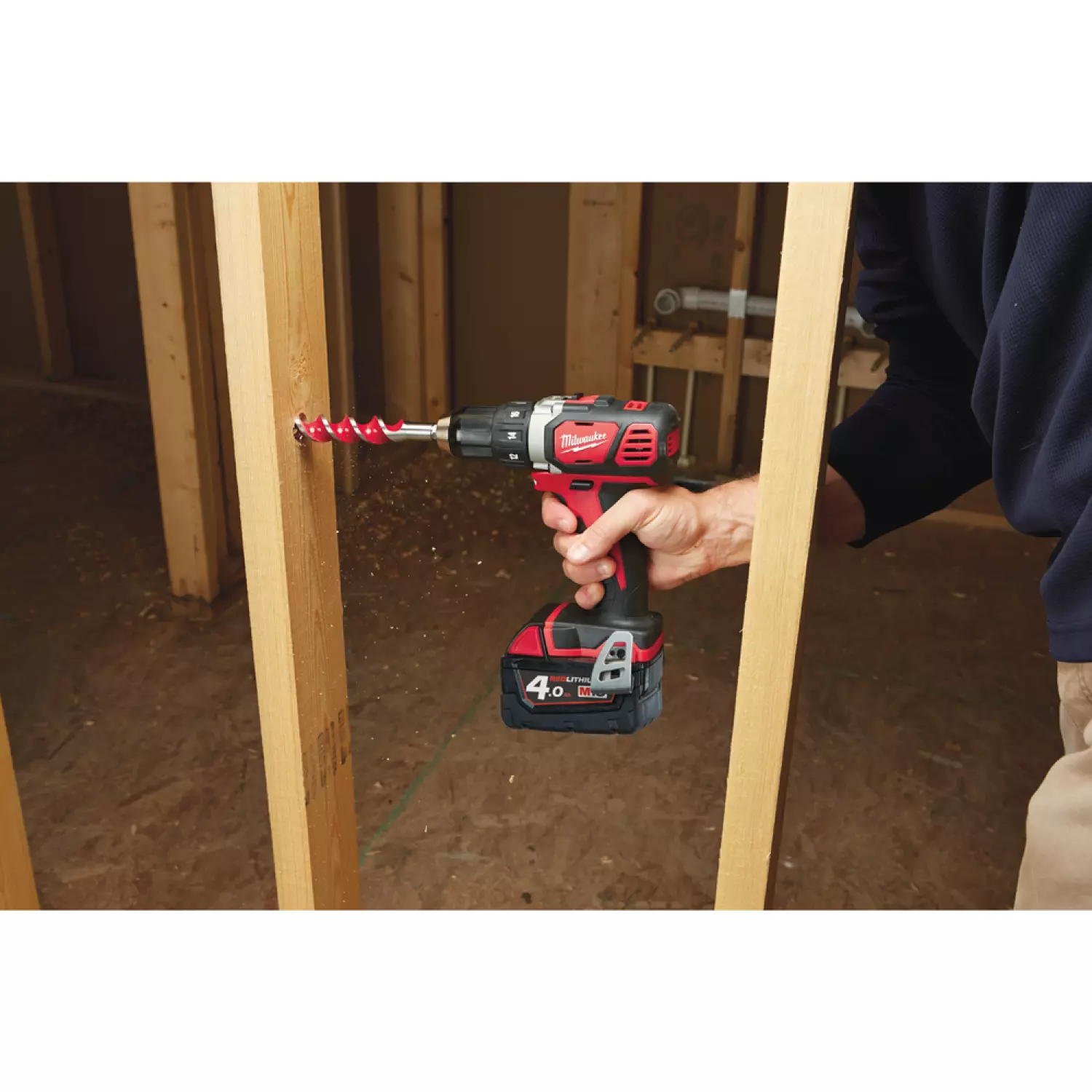 Milwaukee M18 BDD-403C 18V Li-Ion Accu Visseuse / perceuse à percussion compact set (3x 4,0Ah) en coffret-image