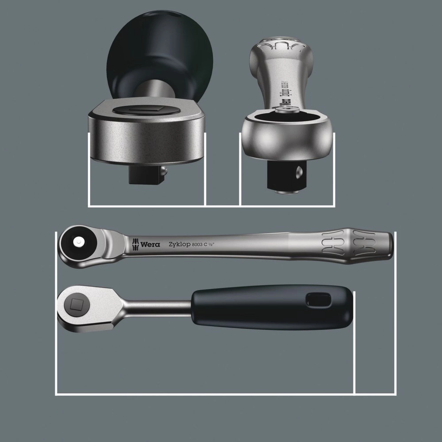 Wear 05004050001 29-delige 8100 SB 10 Zyklop Metal Ratel- en doppenset - 3/8"-image