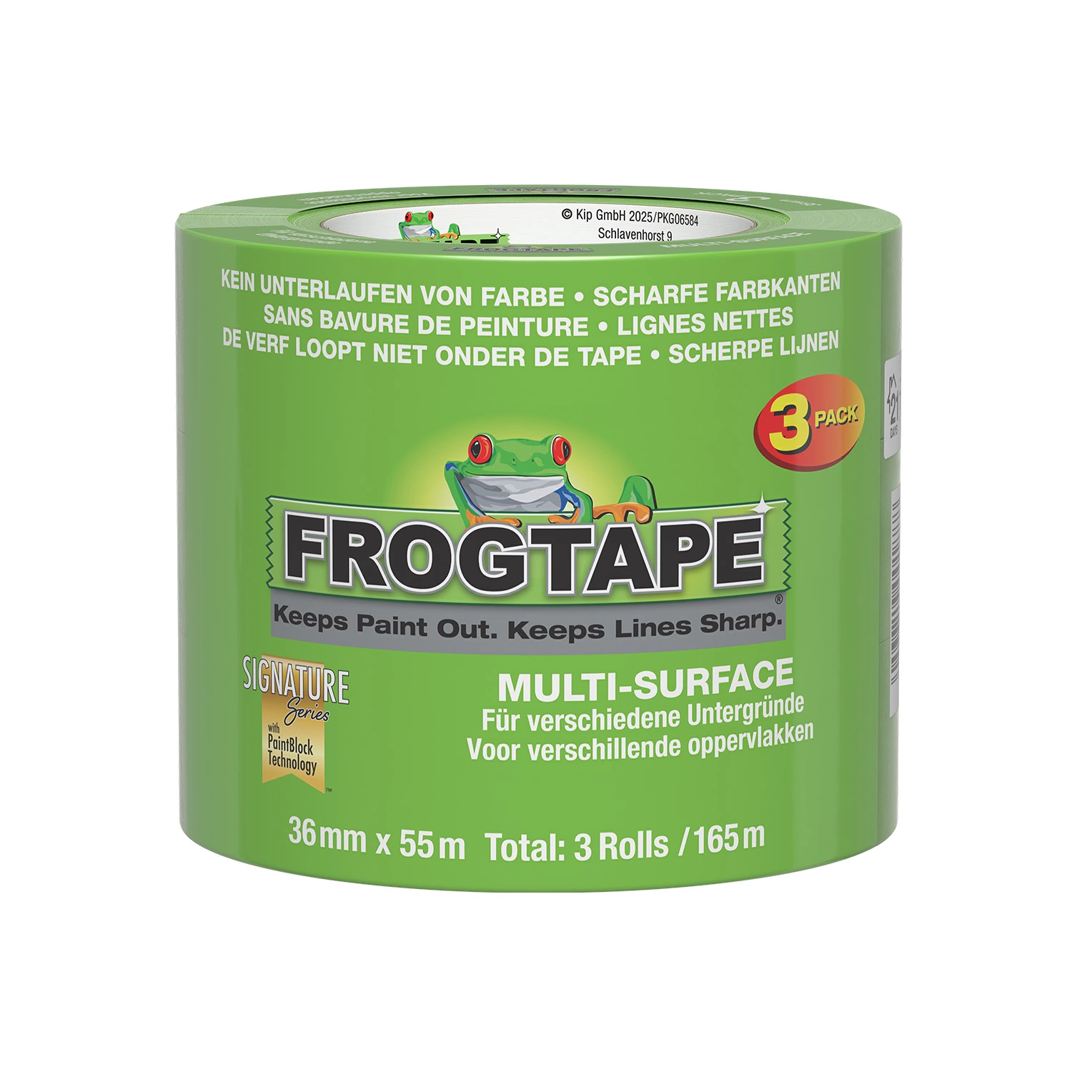 FrogTape Multi Surface Ruban de masquage 36 mm x 55 m - Lot de 3