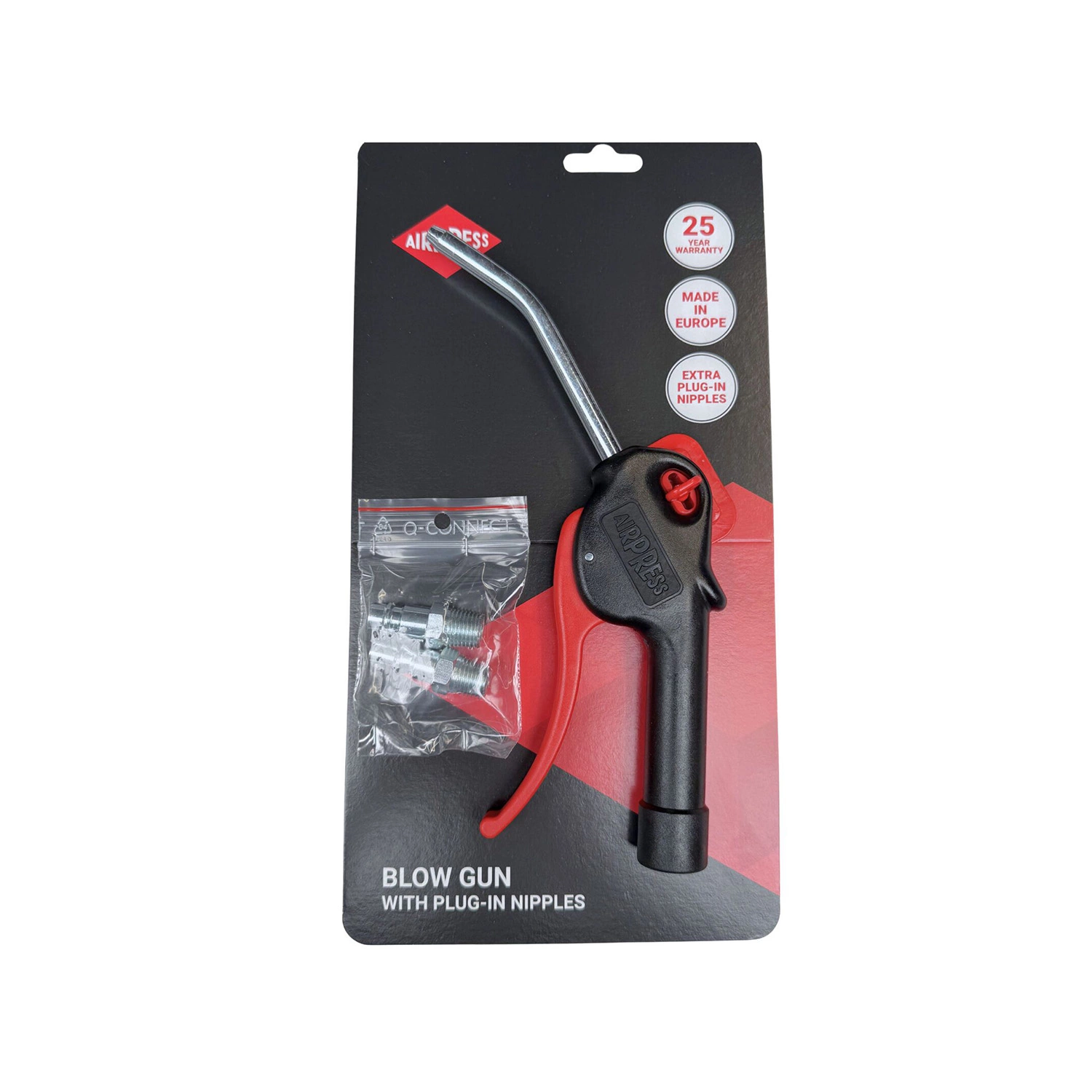 Airpress 4300004 Pistolet à air comprimé Classic - 10 cm - 16 bars - 380 l/min - avec raccords enfichables-image