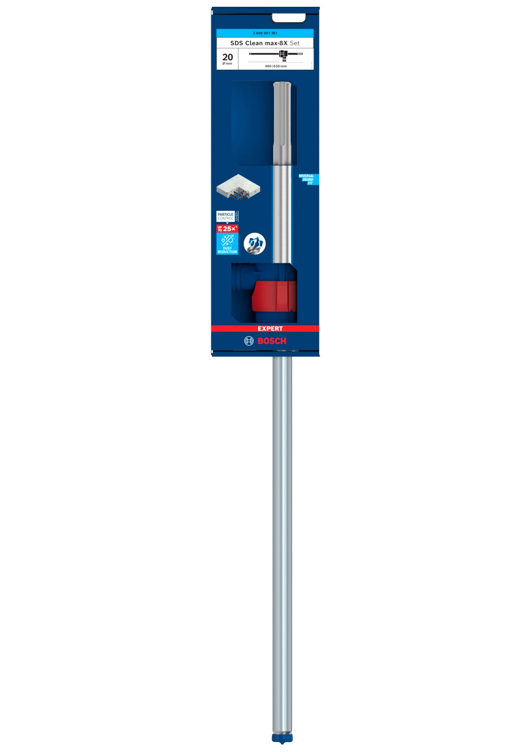 Bosch 2608901781 EXPERT Foret à Marteau SDS Clean SDS Max-8X - 20x400x650mm avec connecteur-image