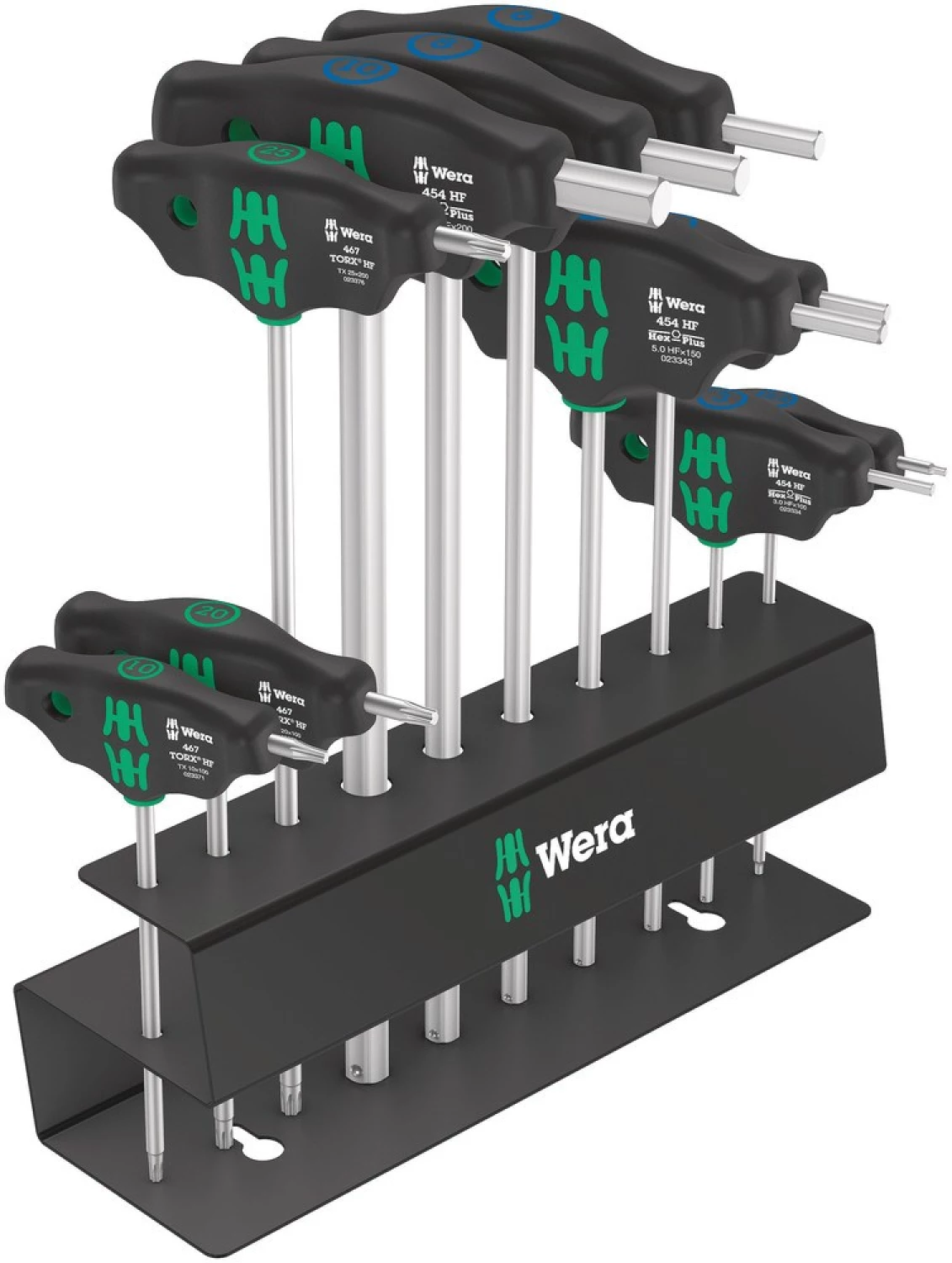 Wera 05004174001 Jeu de 10 tournevis Bicycle Set 6 à poignée en T dans un support métallique-image