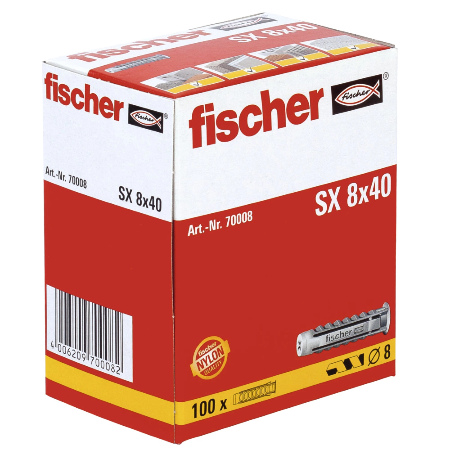 Fischer 70008 SX Pluggen - 8 x 40 mm (100st)-image