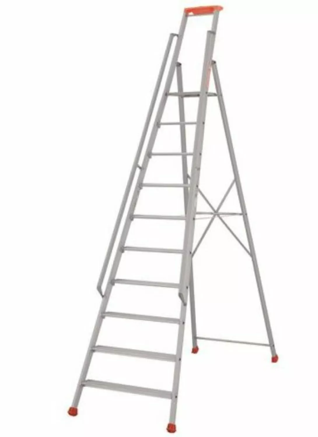 Little Jumbo 1223700010 Trap - Enkel - Aluminium met armleuning - 10 treden - max. werkhoogte 4.20 m.-image