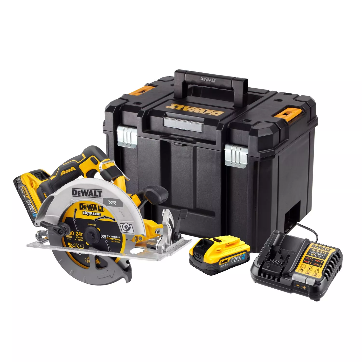 DeWALT DCS573H2T-QW 18V Li-ion XR accu cirkelzaag set (2x POWERSTACK 5.0Ah) in TSTAK - 190mm-image