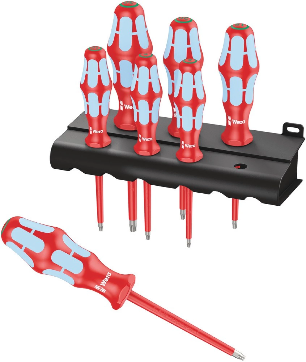 Wera 05022767001 7 pièces 3167 i/7 TORX® VDE Jeu de tournevis en acier inoxydable dans un rack-image