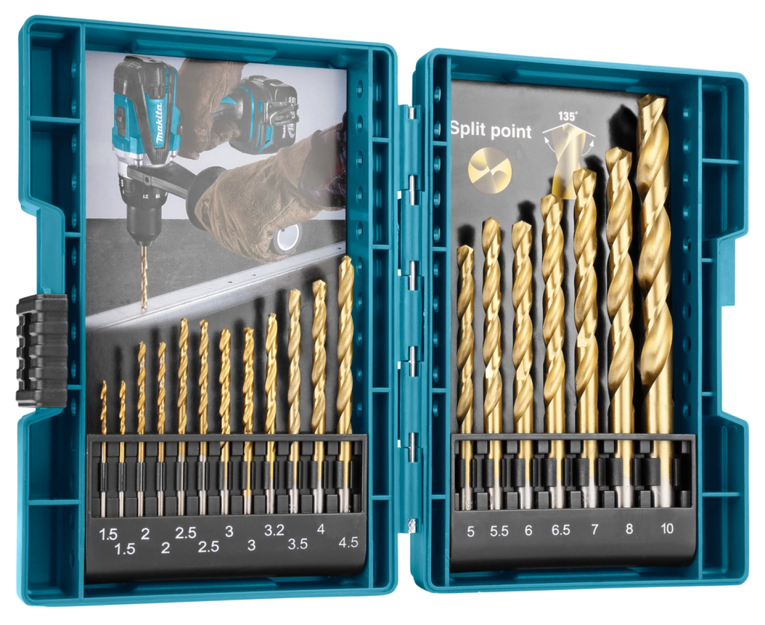 Makita D-67527 19-delige Metaalborenset in cassette - 1.5-10mm-image