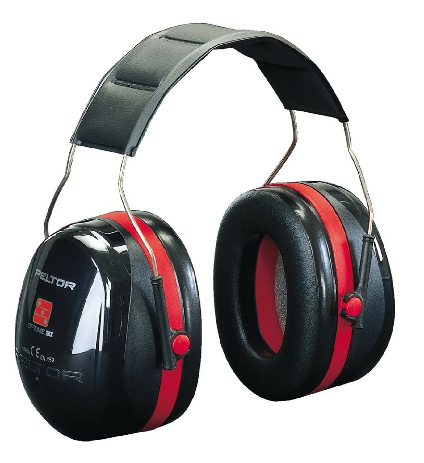 3M Casque antibruit PELTOR™ Optime™ III H540A-411-SV avec serre-tête - Noir/Rouge --image