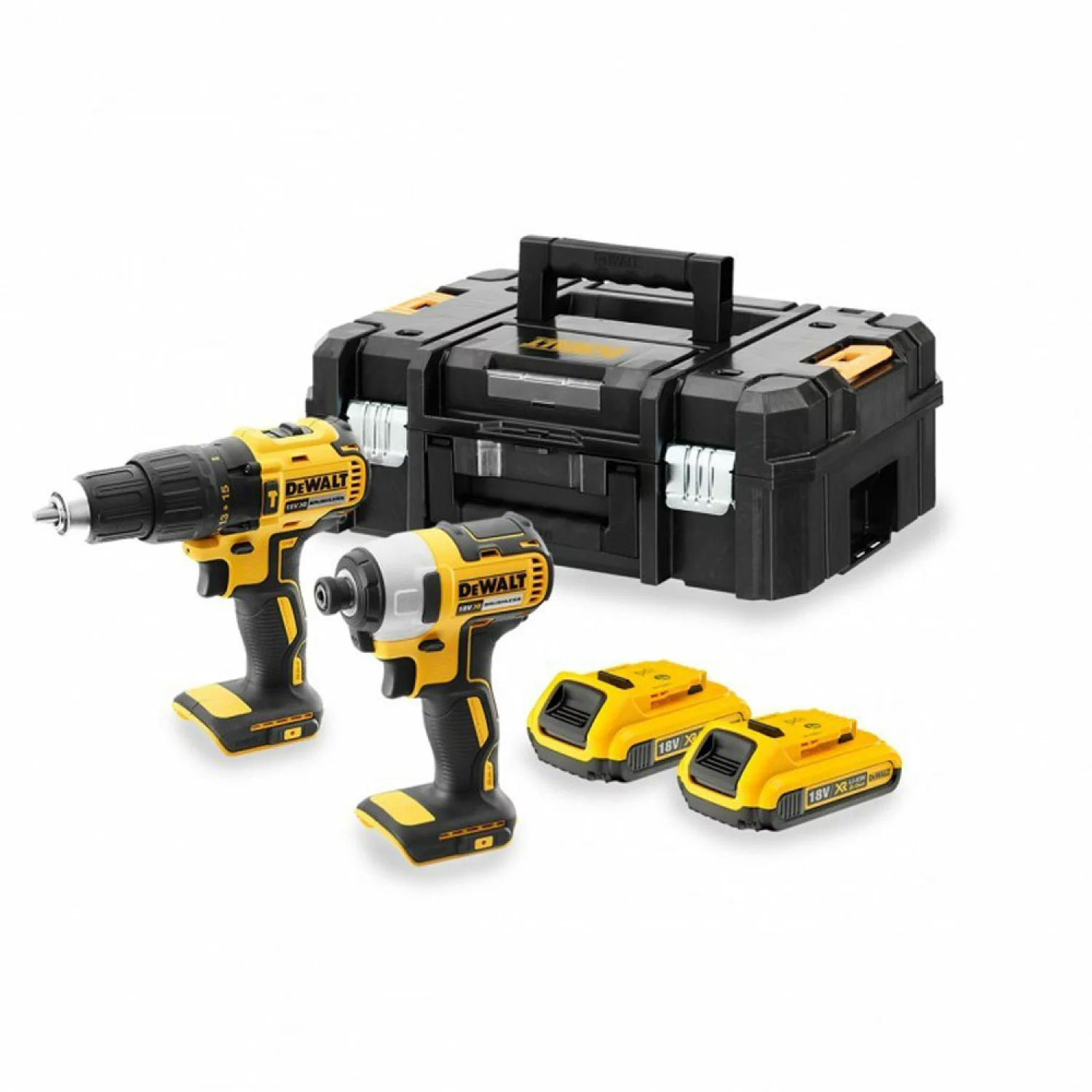 DeWALT DCK2060D2T 18V Li-ion XR accu klopboor-/-schroefmachine (DCD778 & accu slagschroevendraaier (DCF787) combiset (2x 2.0Ah) in TSTAK - koolborstelloos-image