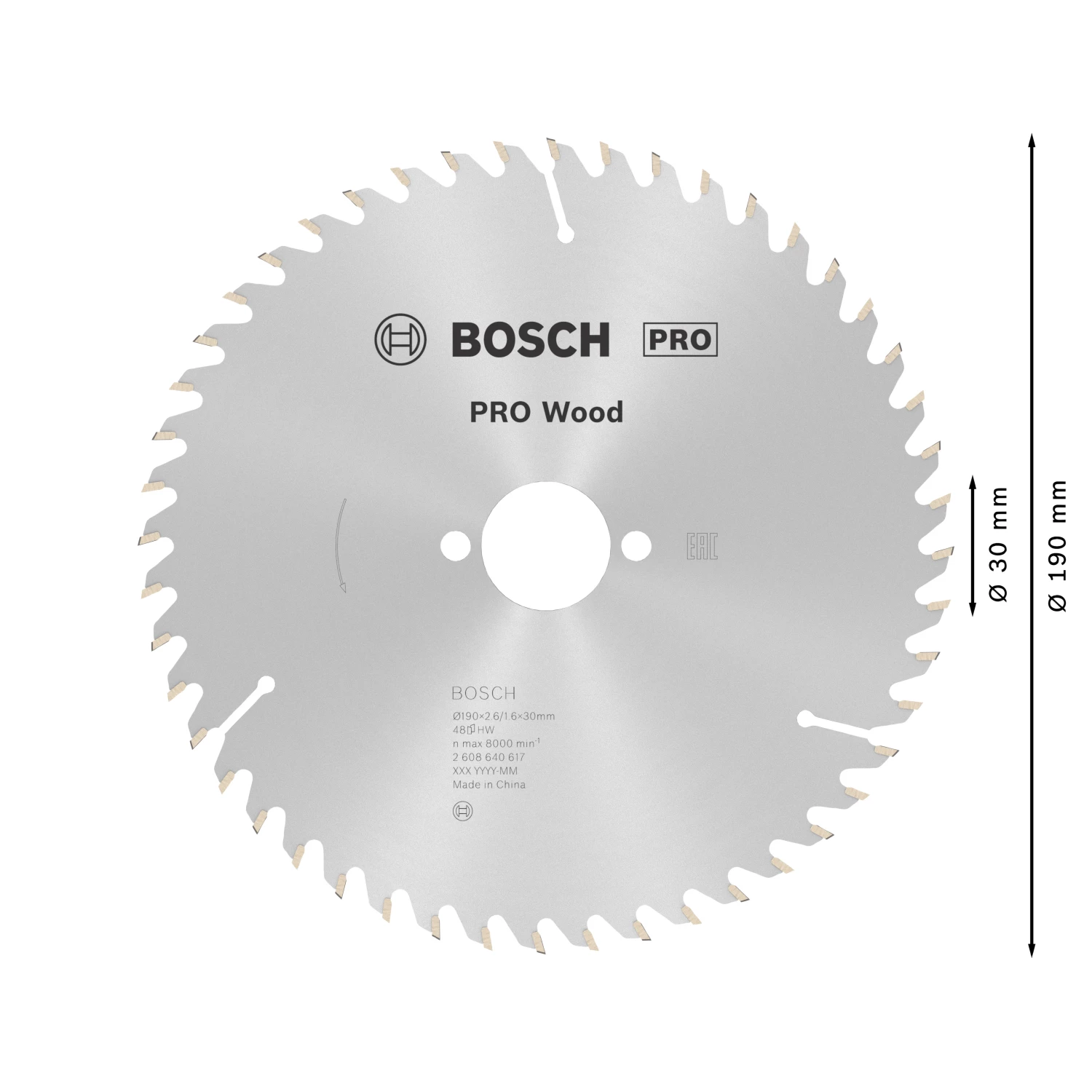 Bosch 2608640617 - Lame de Scie Circulaire Optiline bois, 190 x 30 x 2,6 mm, 48D-image