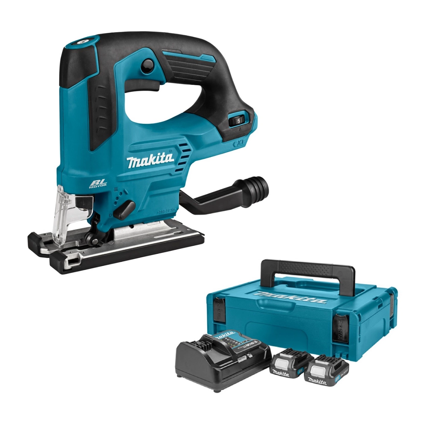 Makita JV103DSAJ 10.8V Li-Ion Accu decoupeerzaag set (1x 2.0Ah accu) in Mbox - D-greep - variabel - koolborstelloos-image