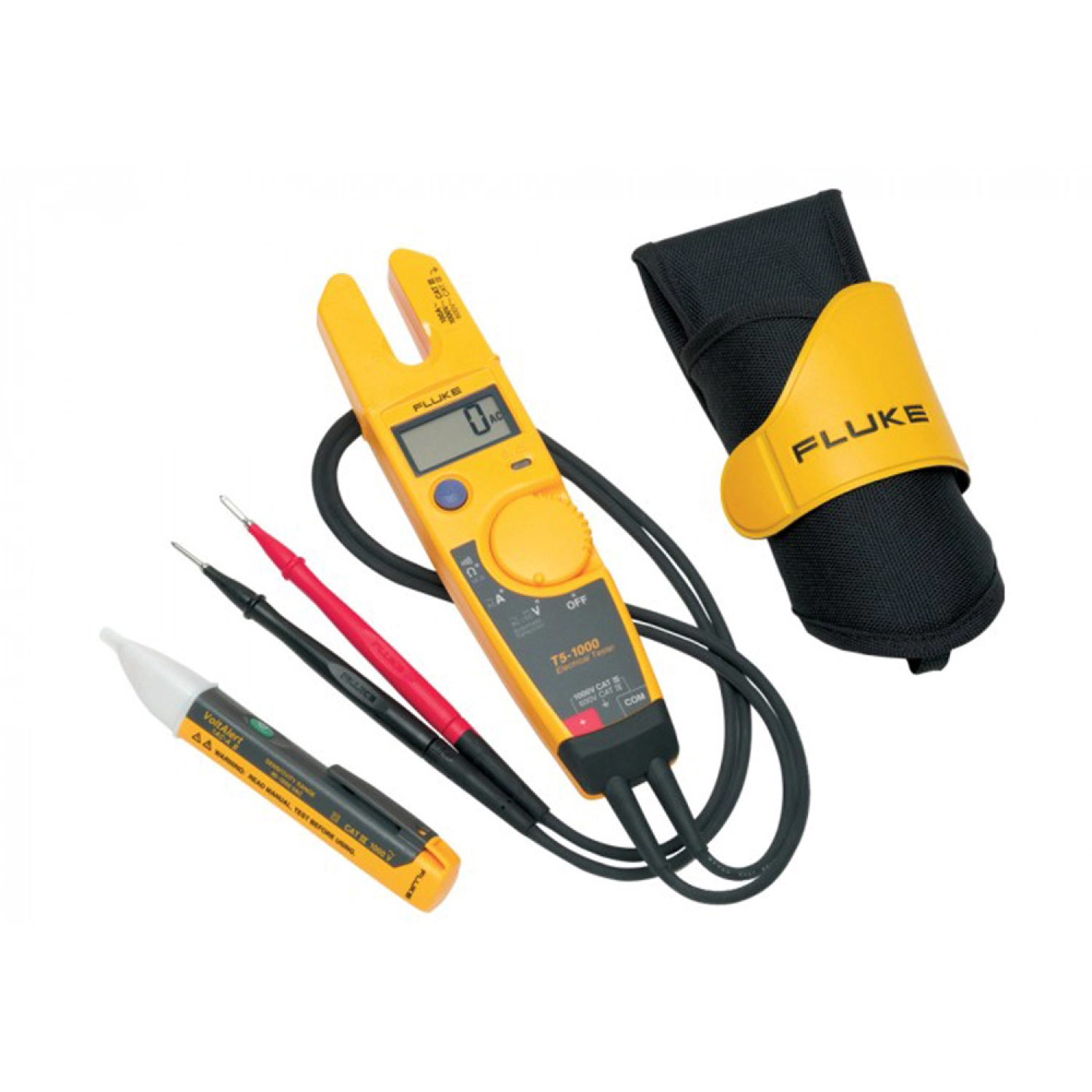 Fluke T5-H5-1AC II KIT Spannings- doorbel- en stroomtester (T5-1000) & VoltAlert Spanningszoeker (1AC II) combiset - AC/DC 1000V & AC 100A-image