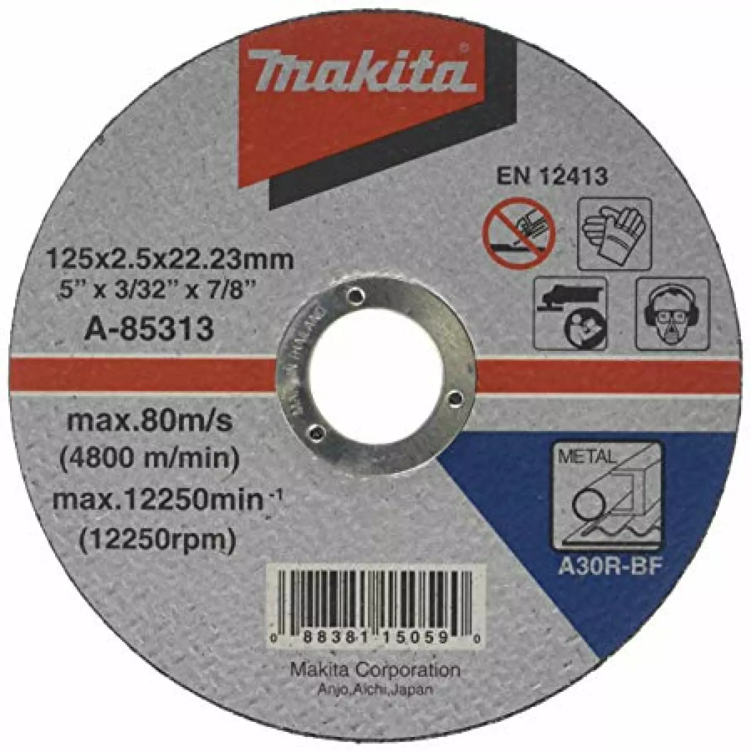 Makita A-85313 Doorslijpschijf - 125 x 22,23mm - Metaal-image