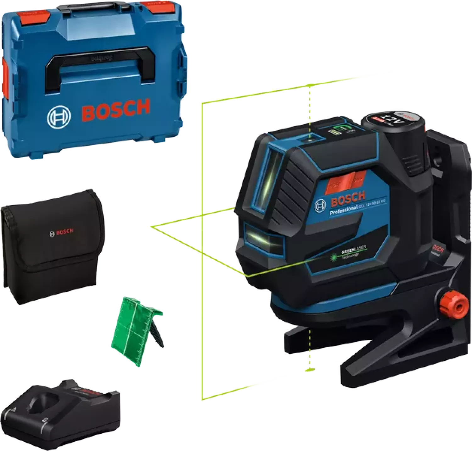 Bosch GCL 12V-50-22 CG 12V accu Kruislijnlaser set (1x2.0Ah) in L-Boxx-image
